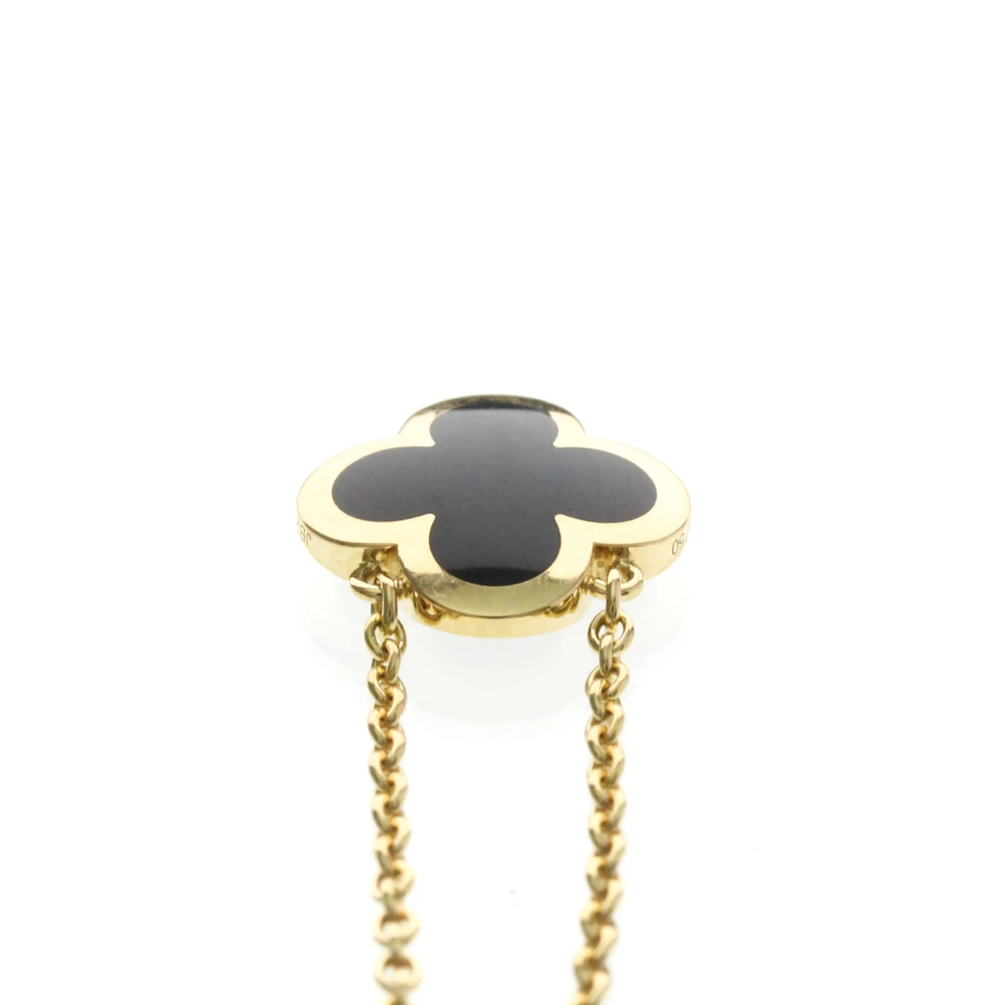 Alhambra Pendant Necklace 18K Yellow Gold and Onyx - Image 5