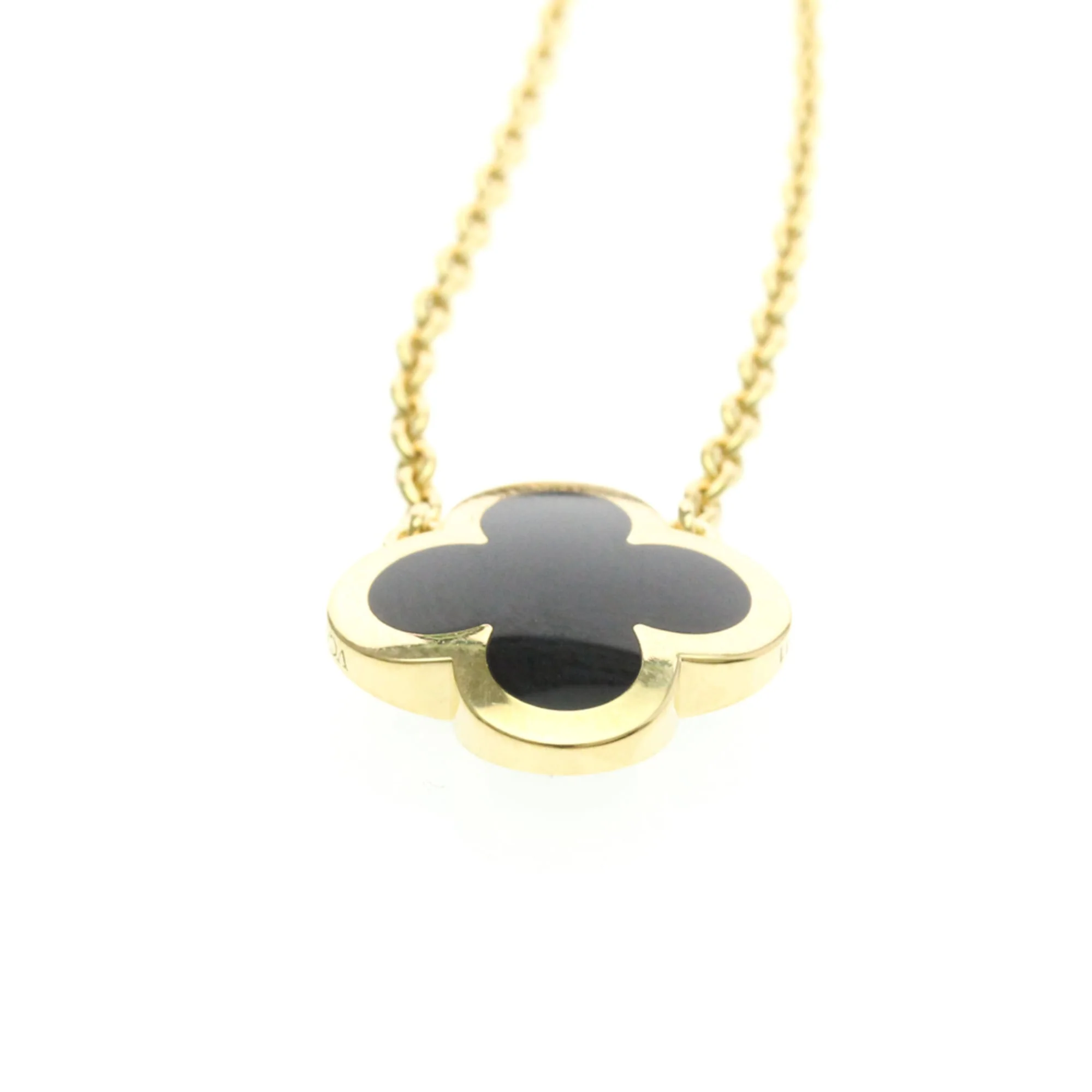 Alhambra Pendant Necklace 18K Yellow Gold and Onyx - Image 6