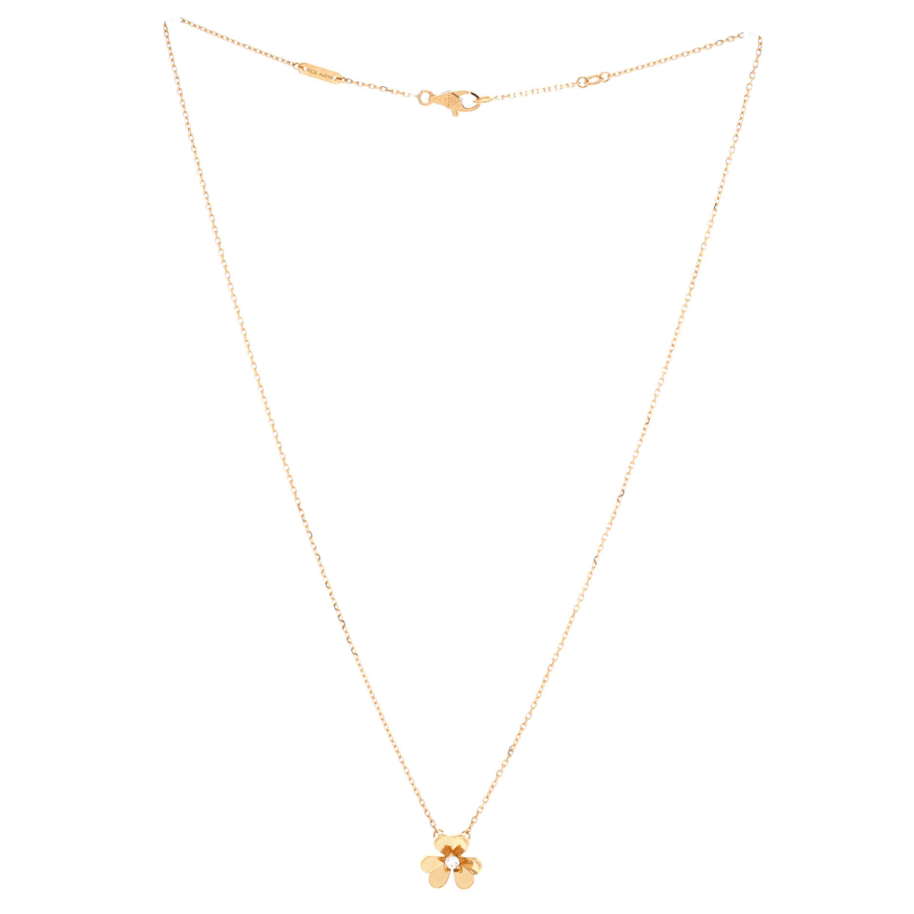 Frivole Pendant Necklace 18K Yellow Gold and Diamond Mini - Image 3