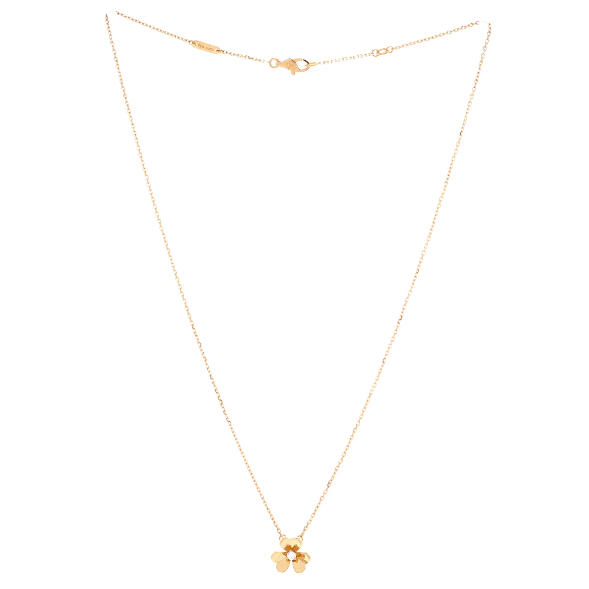 Frivole Pendant Necklace 18K Yellow Gold and Diamond Mini - Image 2