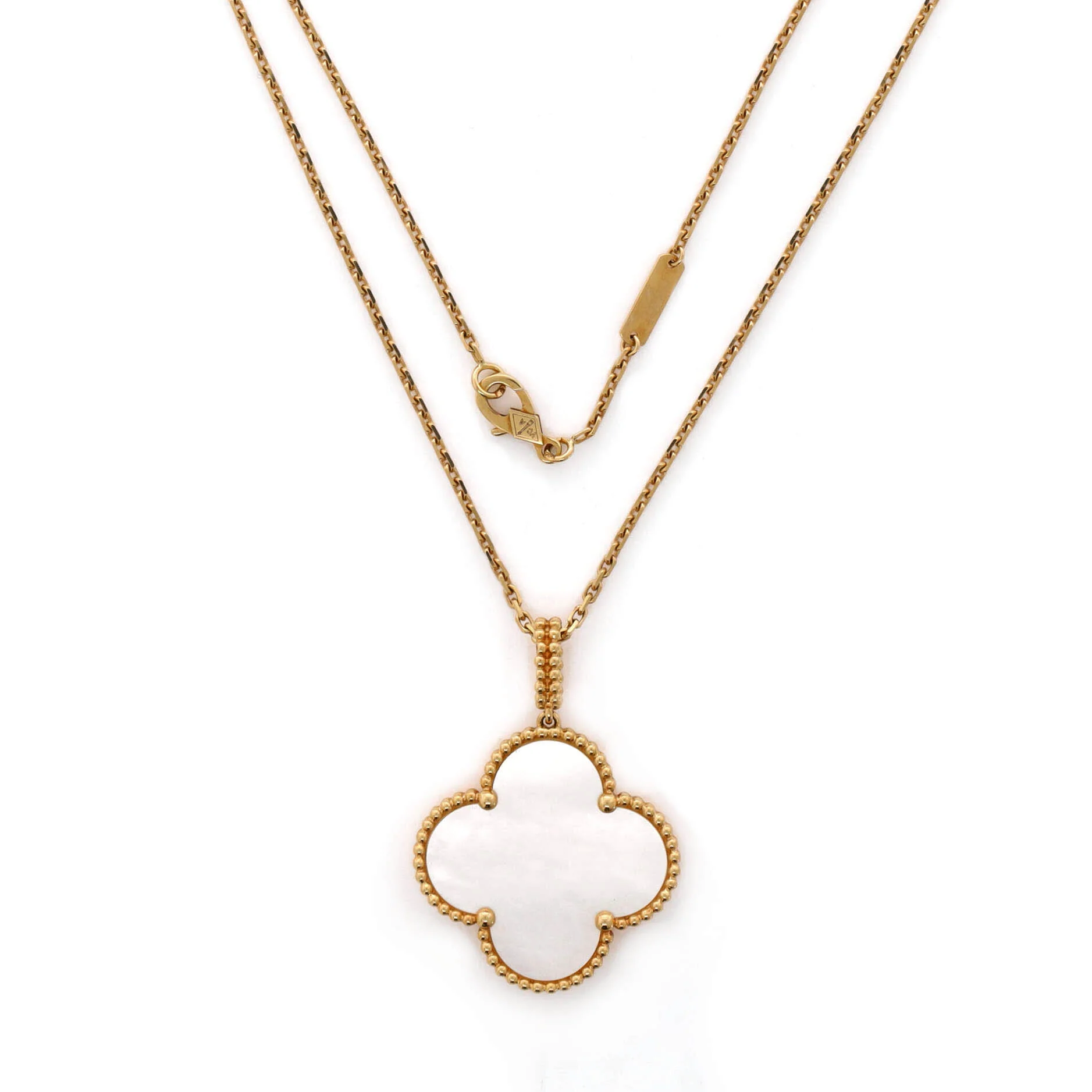 Magic Alhambra Long Necklace 18K Yellow Gold and Mother of Pearl - Image 2