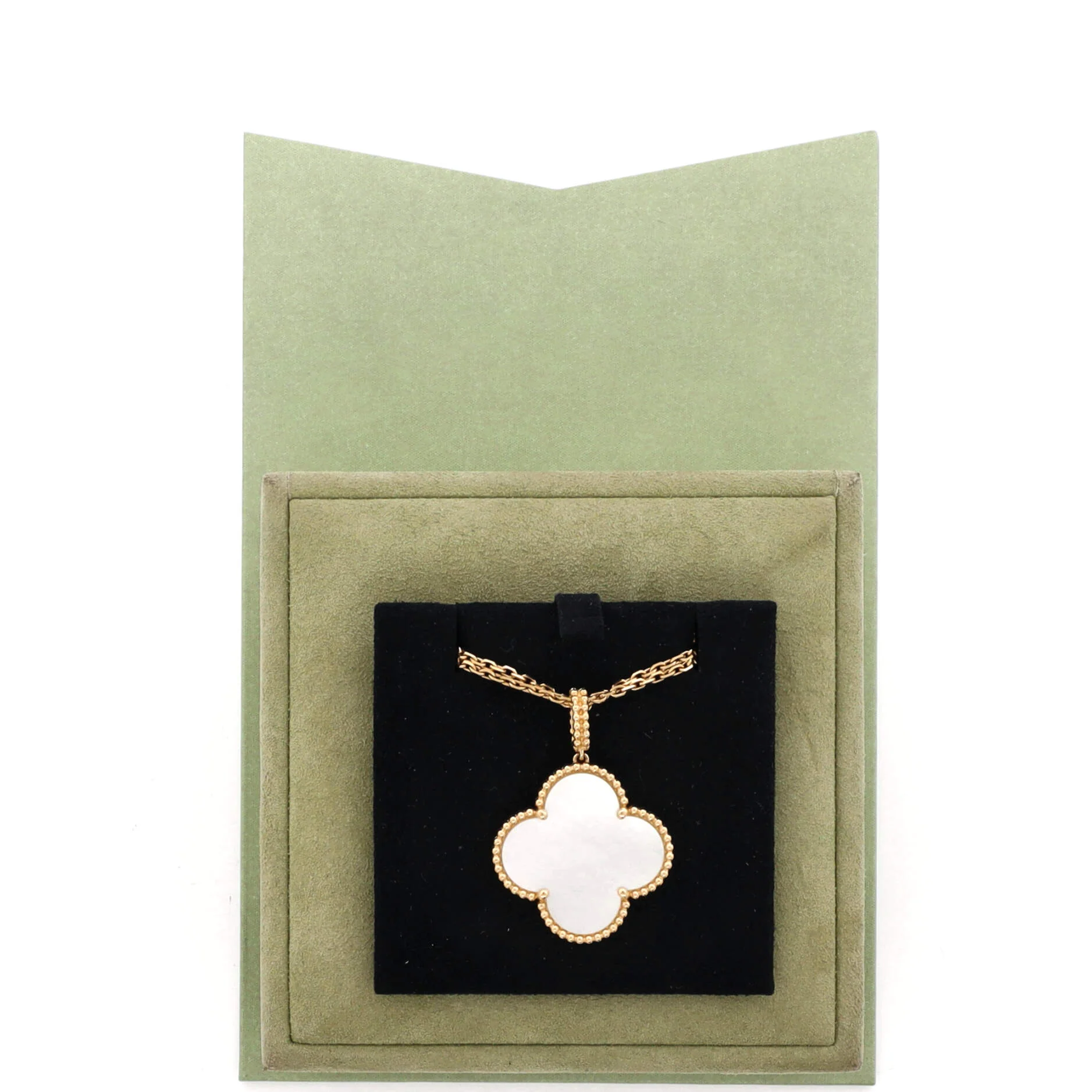 Magic Alhambra Long Necklace 18K Yellow Gold and Mother of Pearl - Image 2