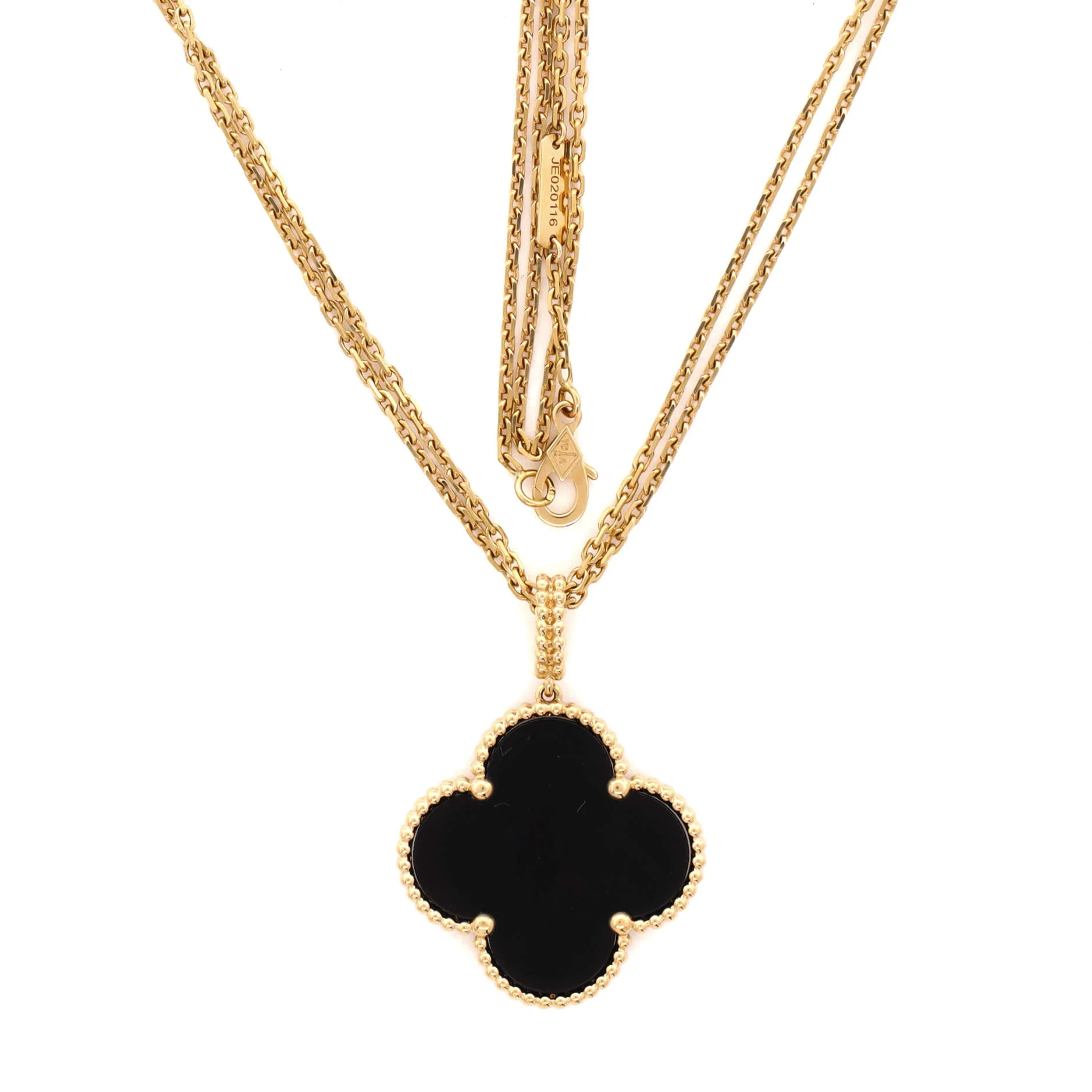Magic Alhambra Pendant Necklace 18K Yellow Gold and Onyx - Image 3