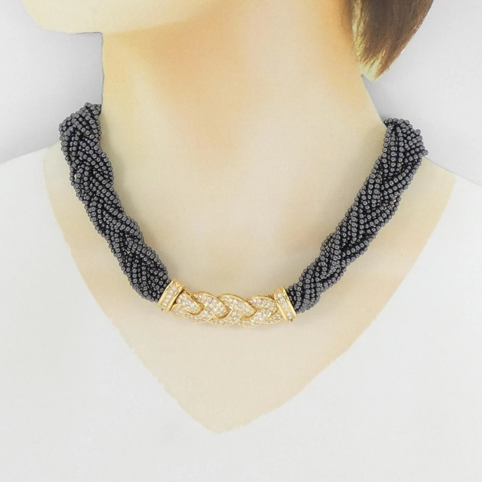 Pendant Necklace with Diamond and Hematite - Image 6