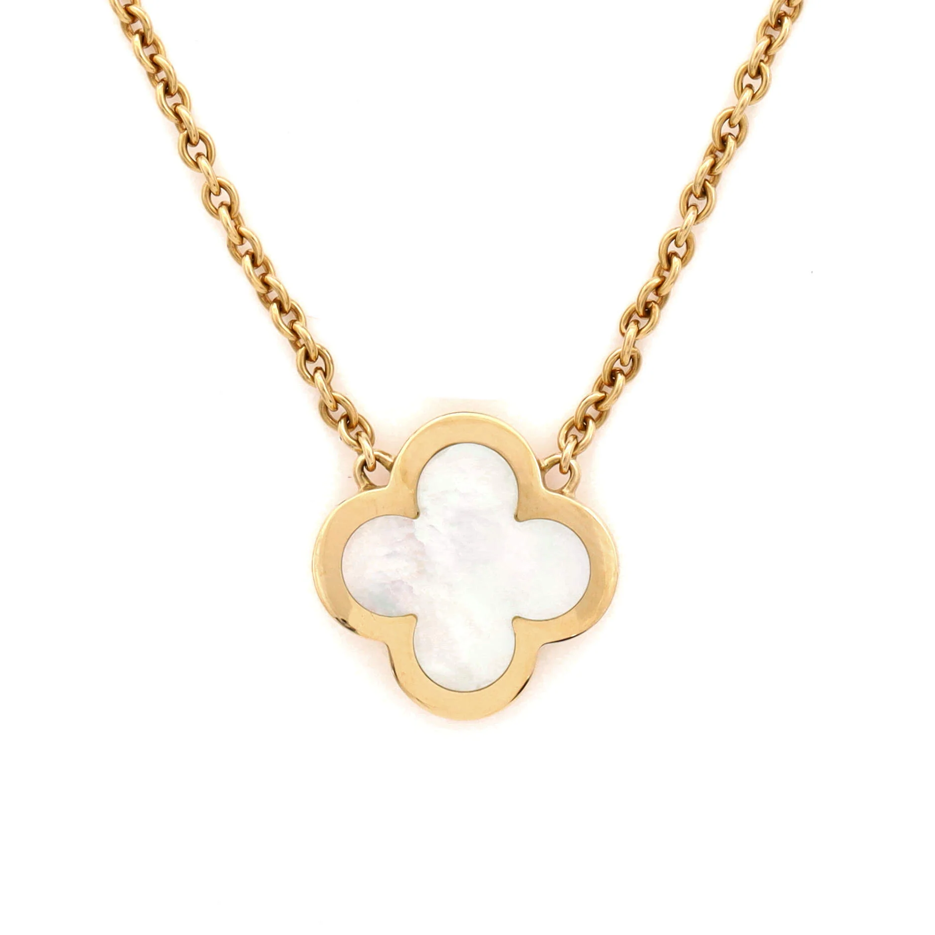 Pure Alhambra Pendant Necklace 18K Yellow Gold and Mother of Pearl - Image 4