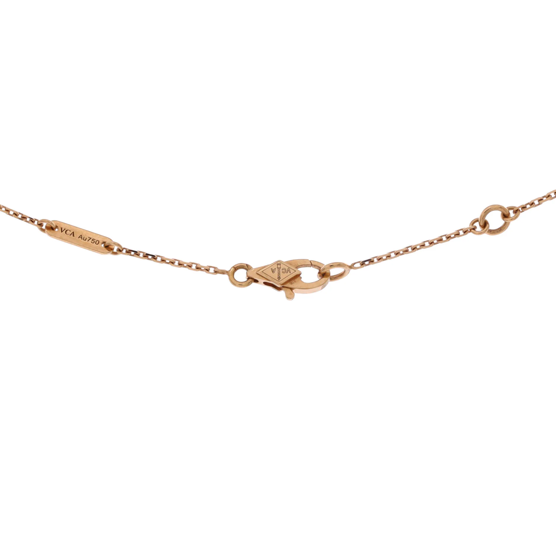 Sweet Alhambra Heart Pendant Necklace 18K Rose Gold and Carnelian - Image 4
