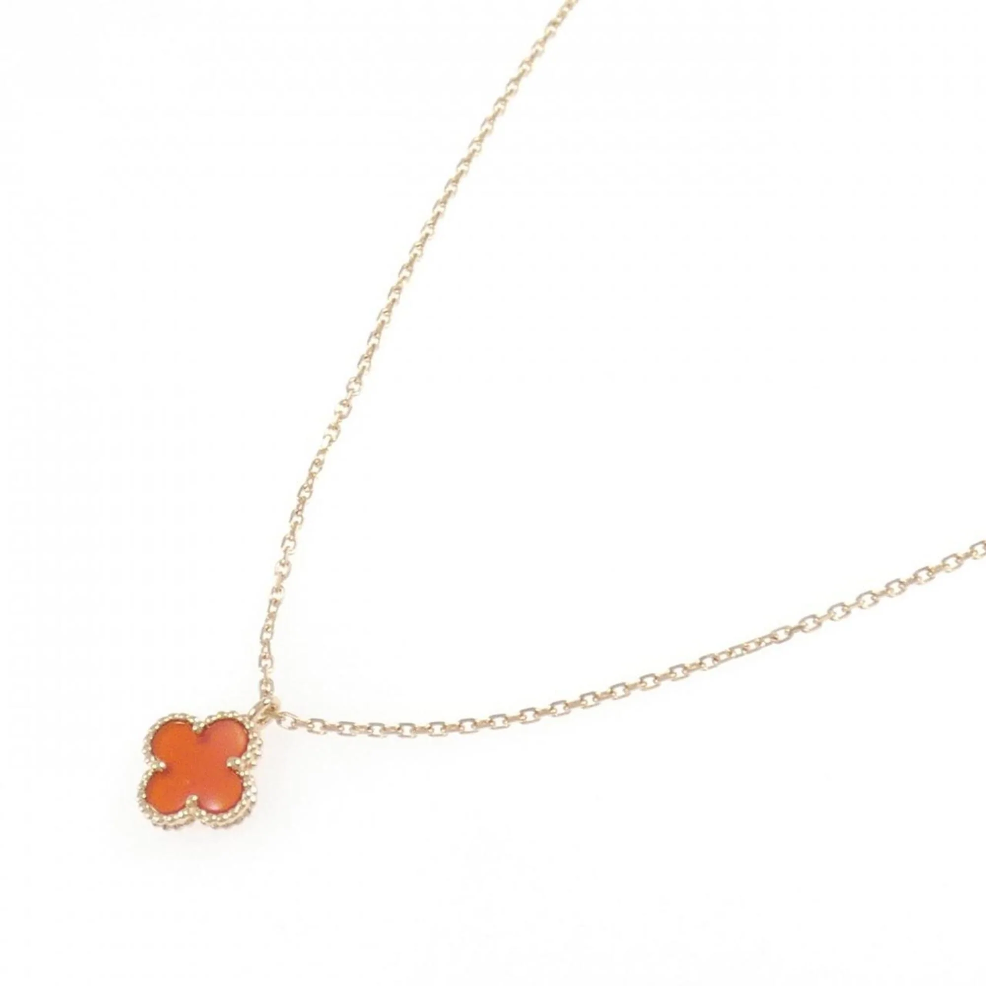 Sweet Alhambra Pendant Necklace 18K Rose Gold and Carnelian - Image 2