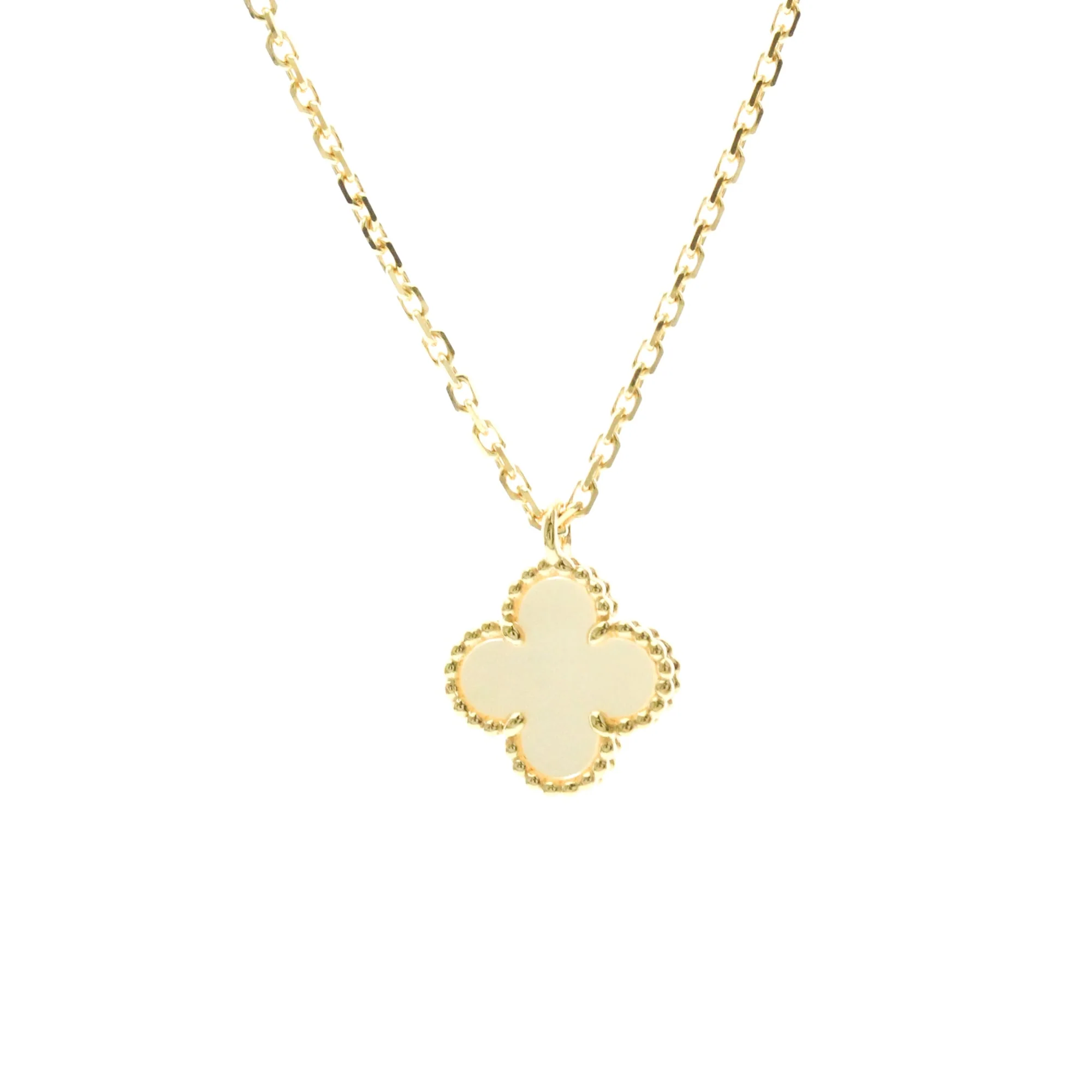 Sweet Alhambra Pendant Necklace 18K Yellow Gold and Mother of Pearl