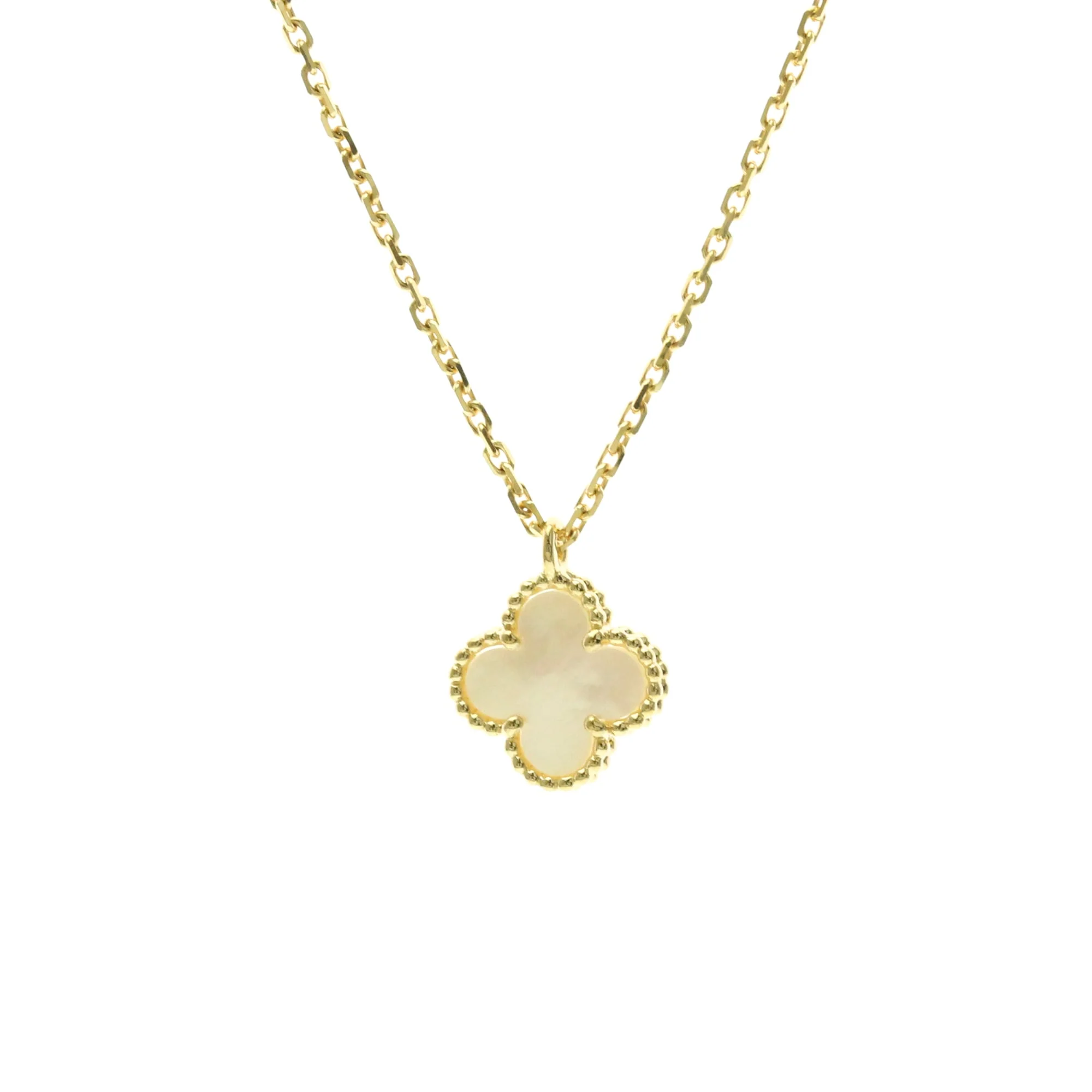 Sweet Alhambra Pendant Necklace 18K Yellow Gold and Mother of Pearl