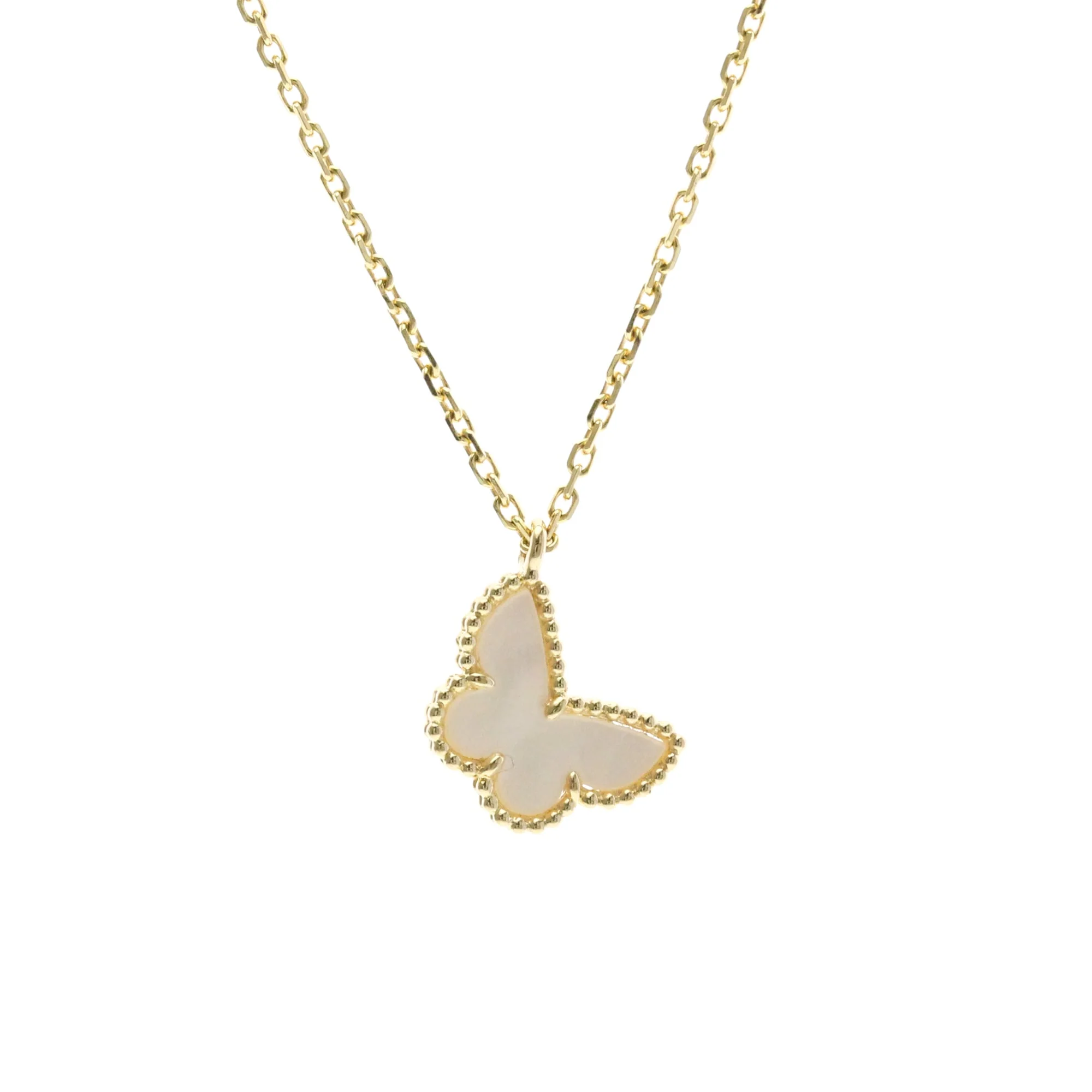 Sweet Alhambra Pendant Necklace 18K Yellow Gold and Mother of Pearl