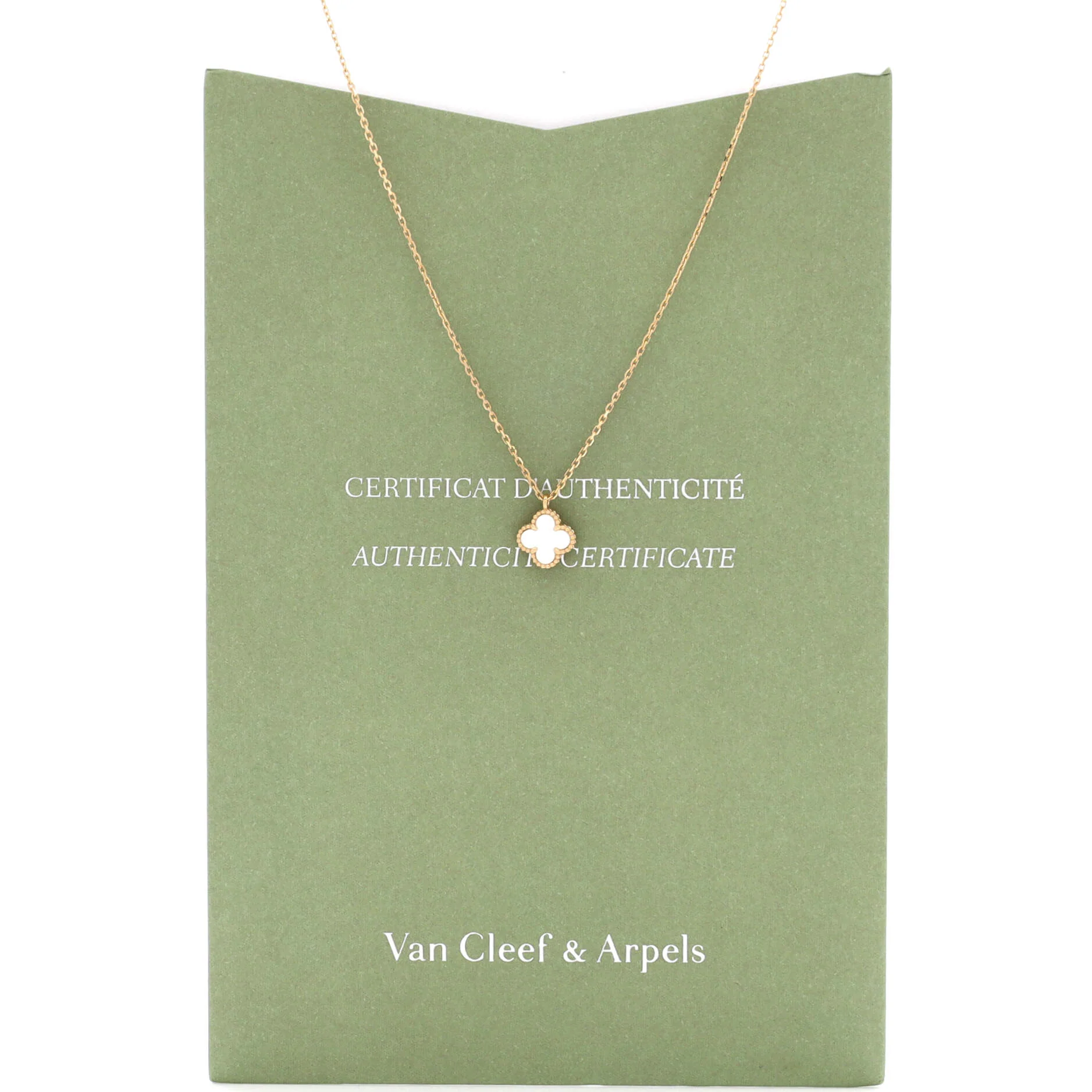 Sweet Alhambra Pendant Necklace 18K Yellow Gold and Mother of Pearl - Image 5