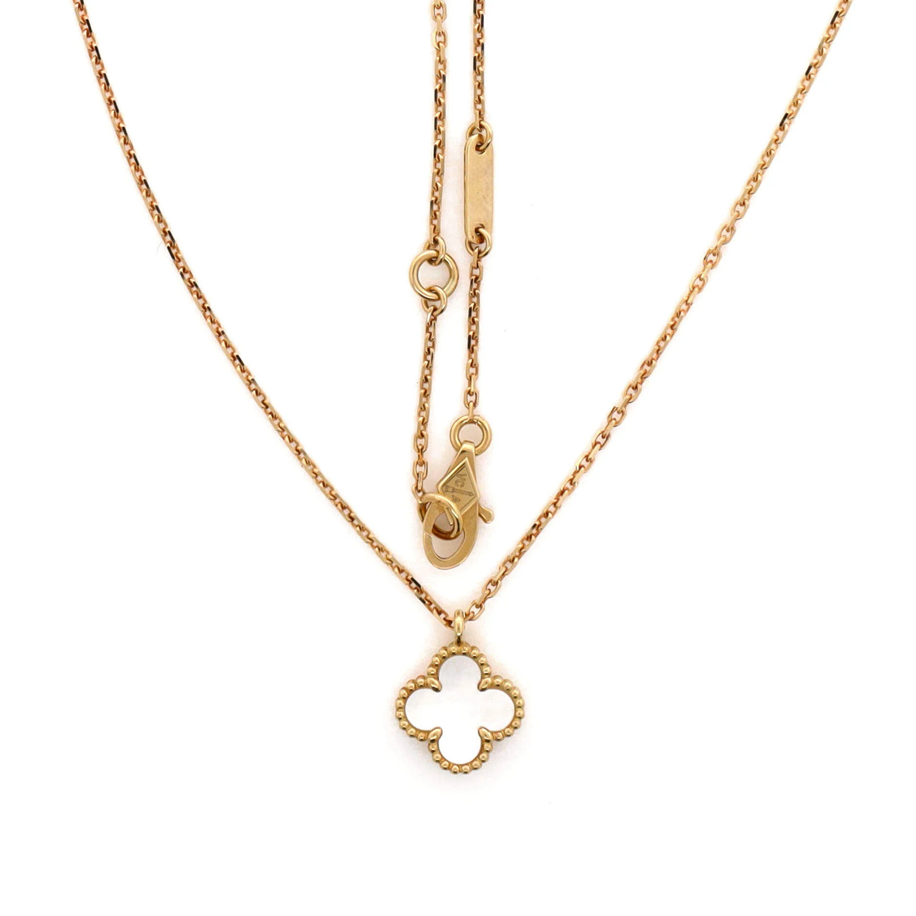Sweet Alhambra Pendant Necklace 18K Yellow Gold and Mother of Pearl - Image 3