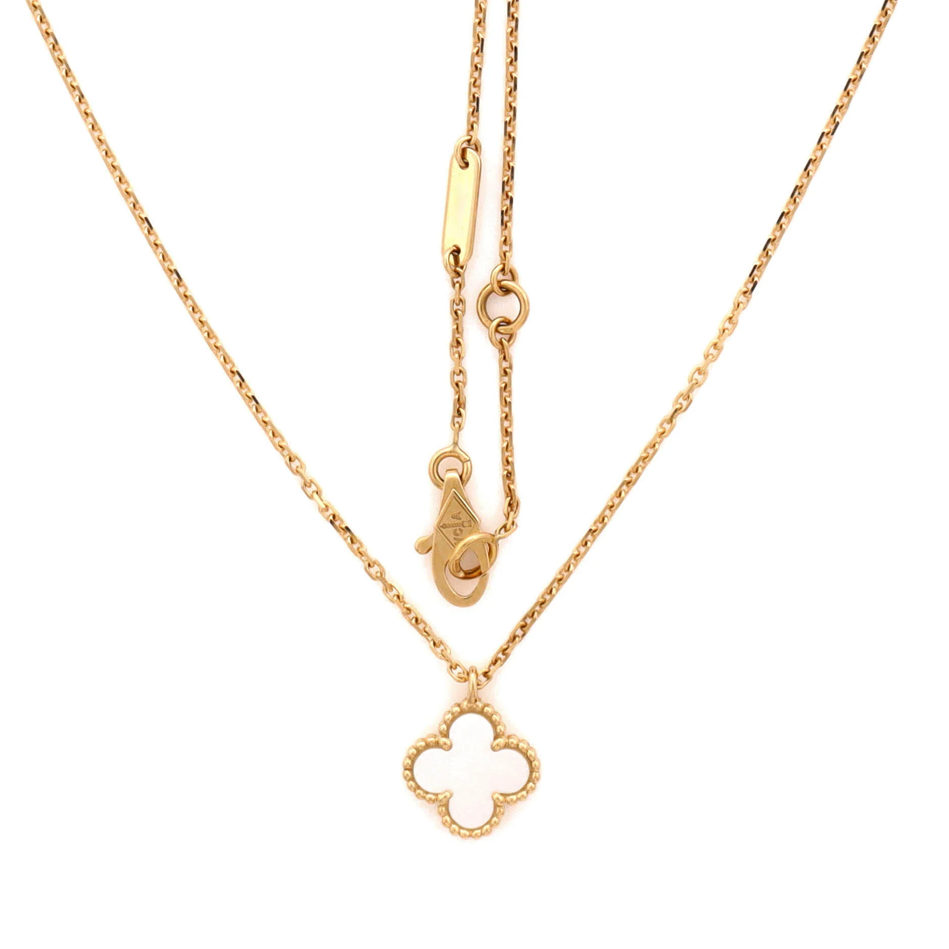 Sweet Alhambra Pendant Necklace 18K Yellow Gold and Mother of Pearl - Image 2
