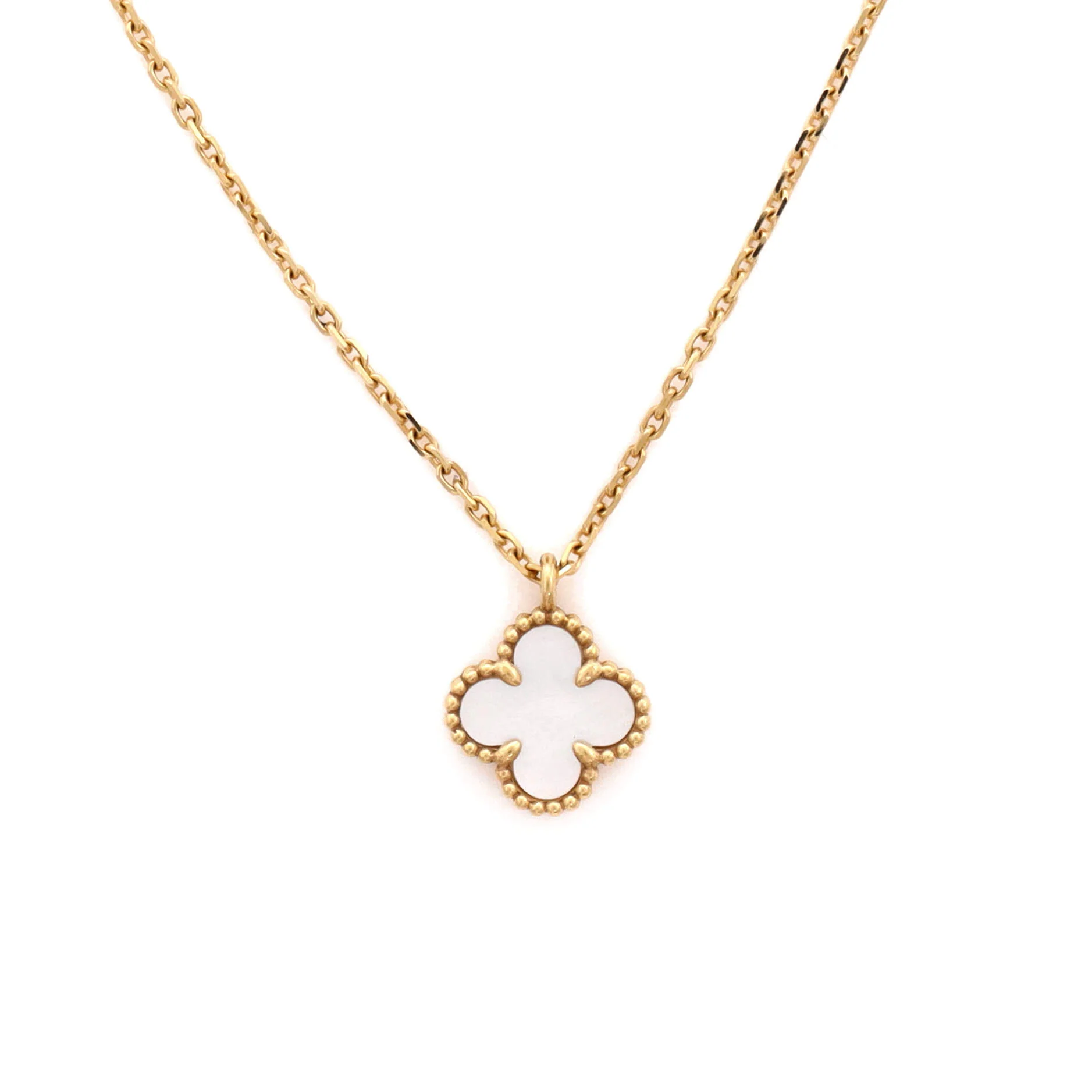 Sweet Alhambra Pendant Necklace 18K Yellow Gold and Mother of Pearl - Image 4