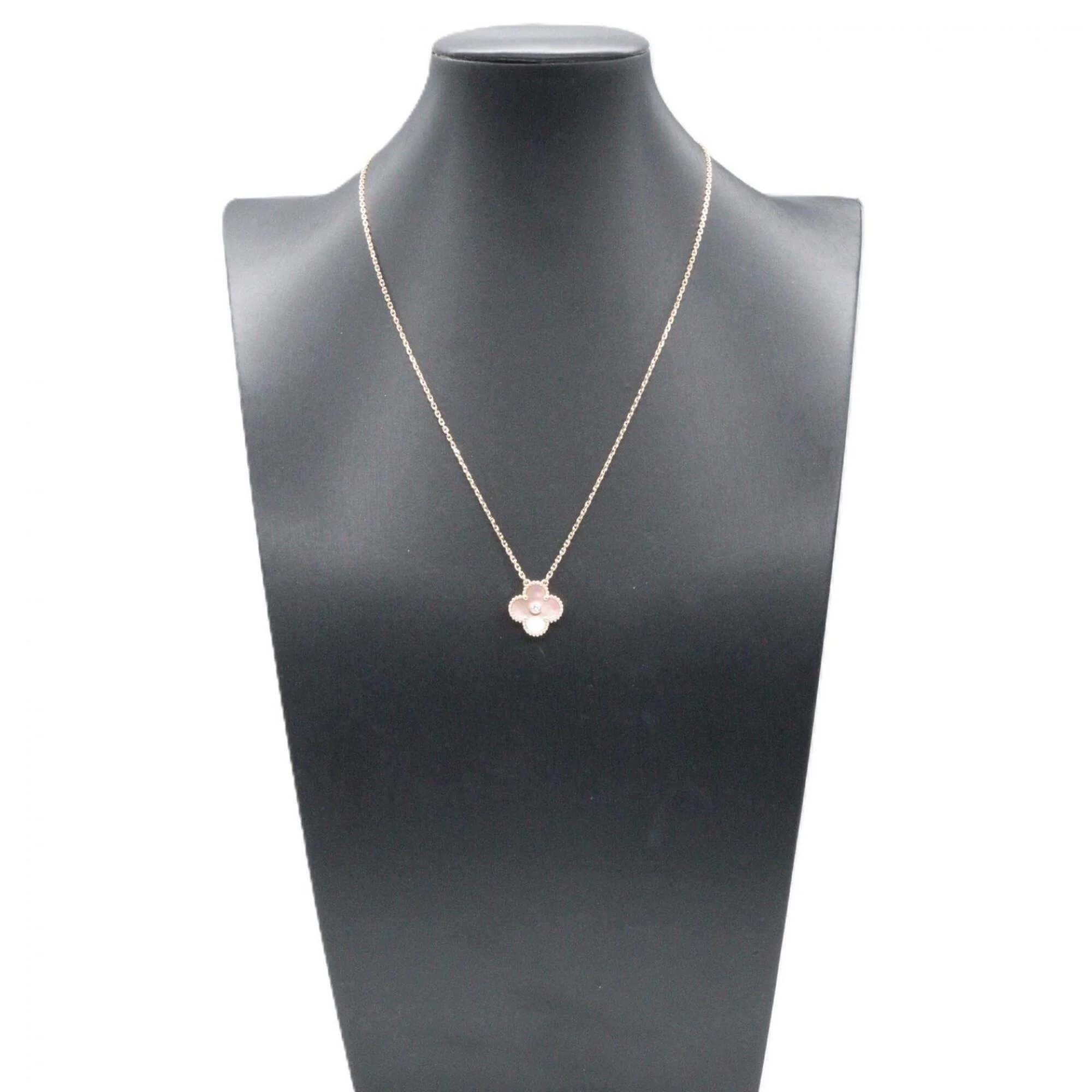 Vintage Alhambra Pendant Necklace 18K Rose Gold - Image 7