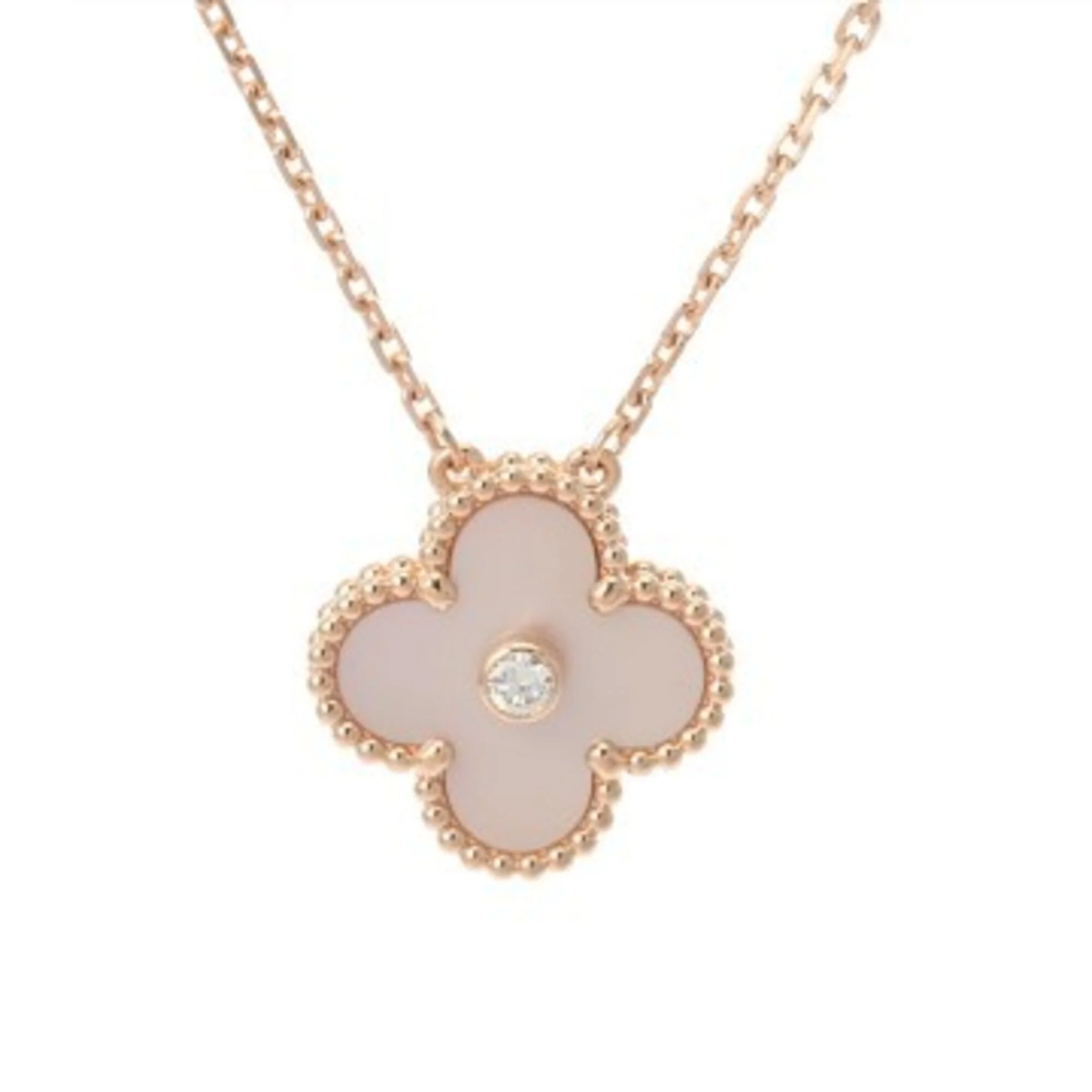 Vintage Alhambra Pendant Necklace 18K Rose Gold