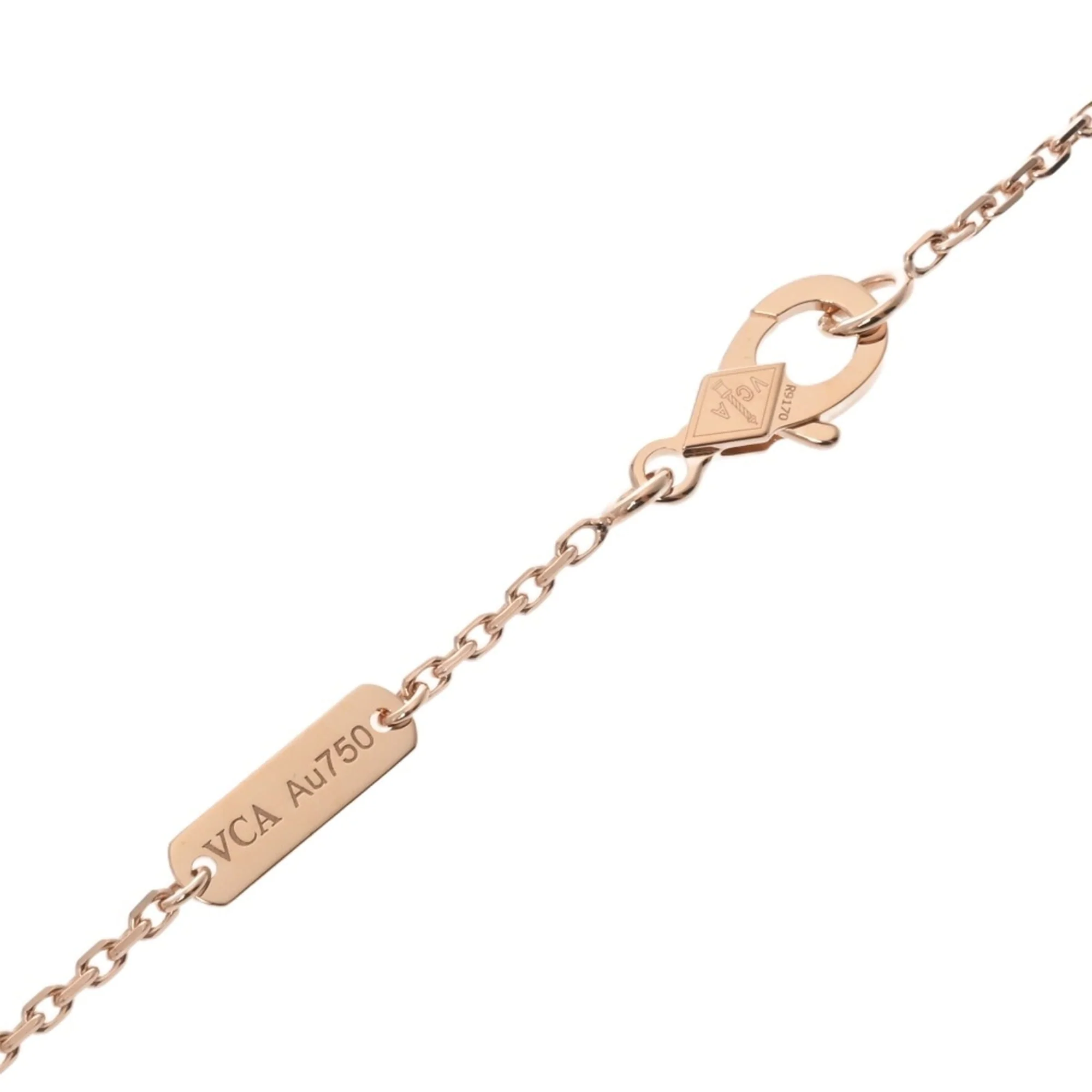 Vintage Alhambra Pendant Necklace 18K Rose Gold - Image 8