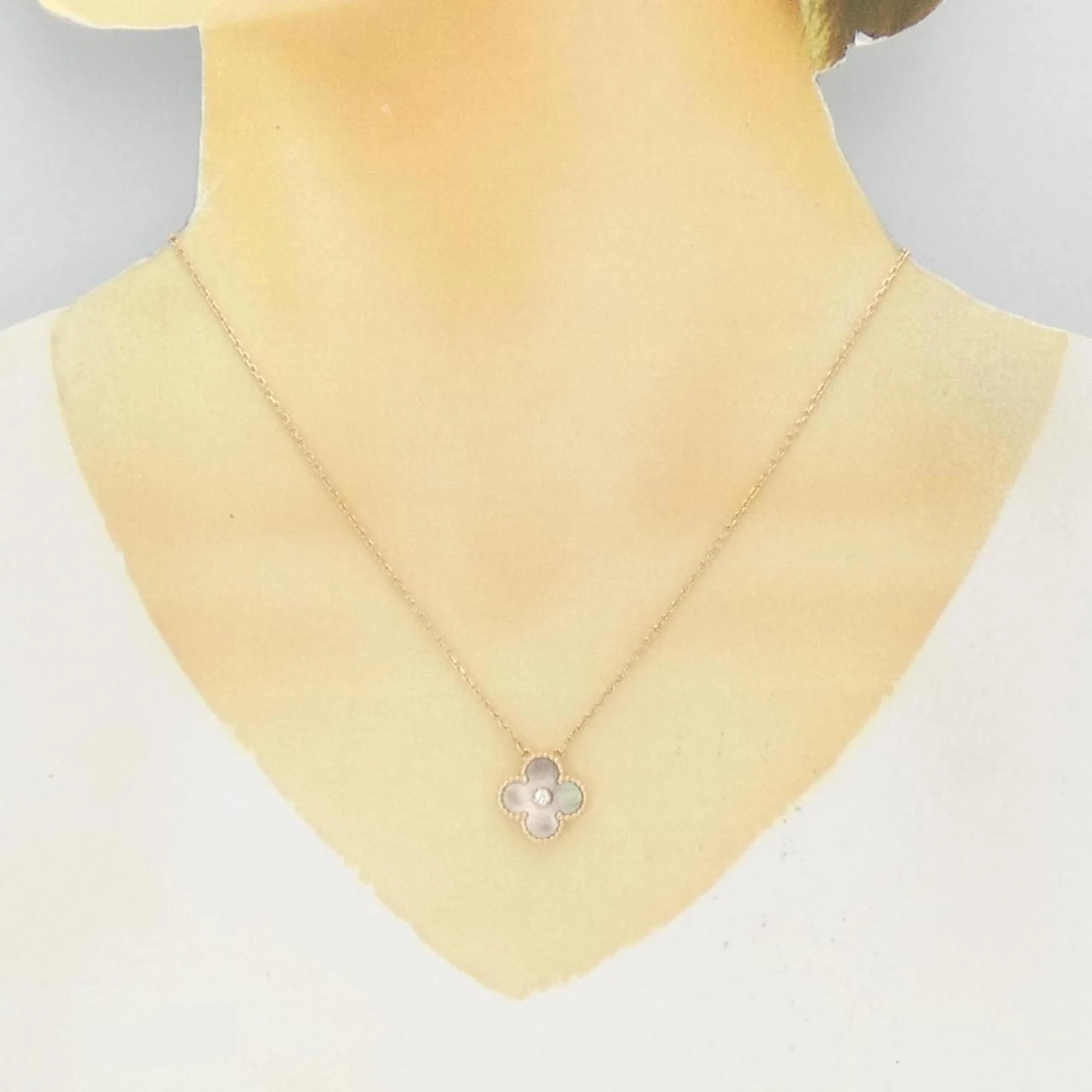 Vintage Alhambra Pendant Necklace 18K Rose Gold - Image 6