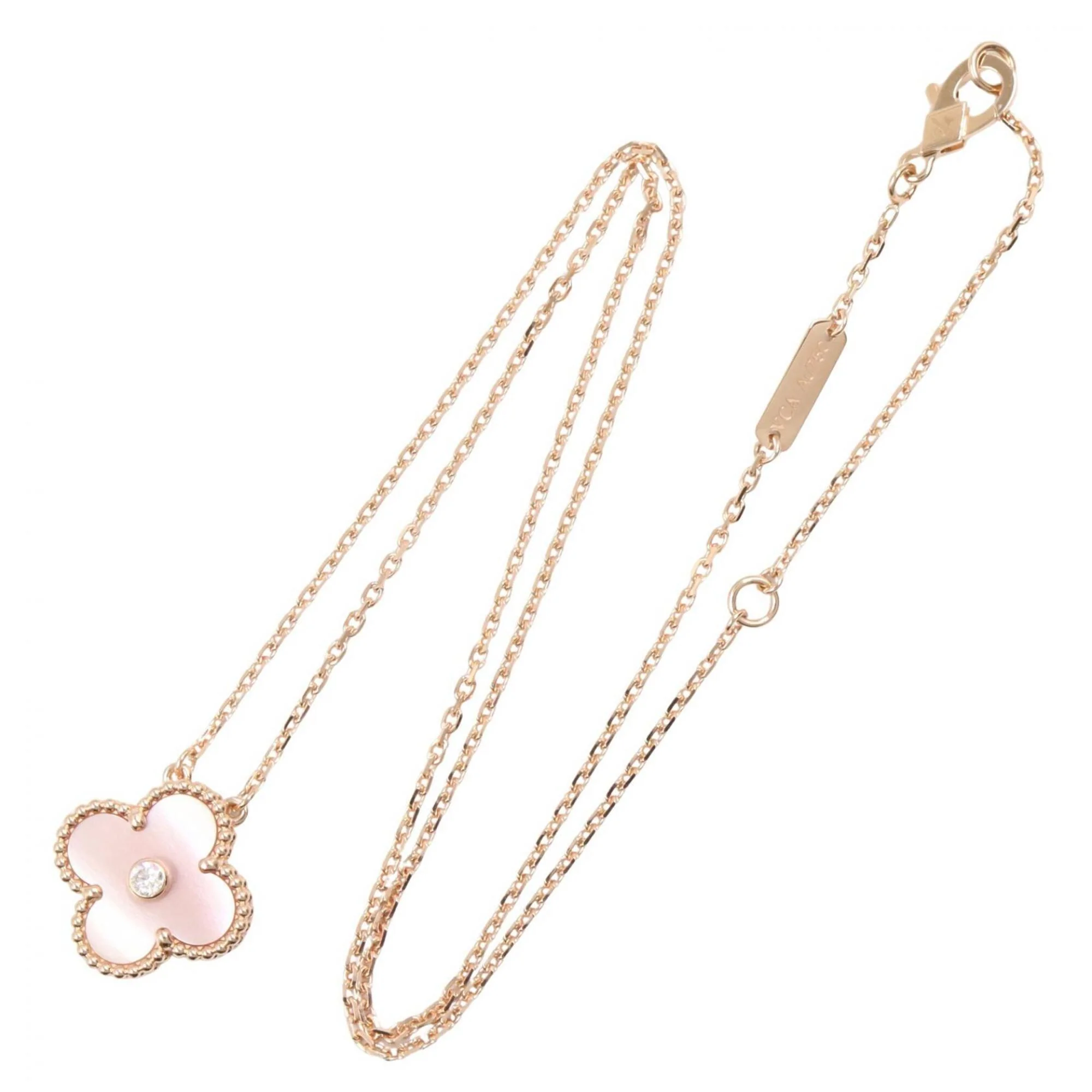 Vintage Alhambra Pendant Necklace 18K Rose Gold - Image 2