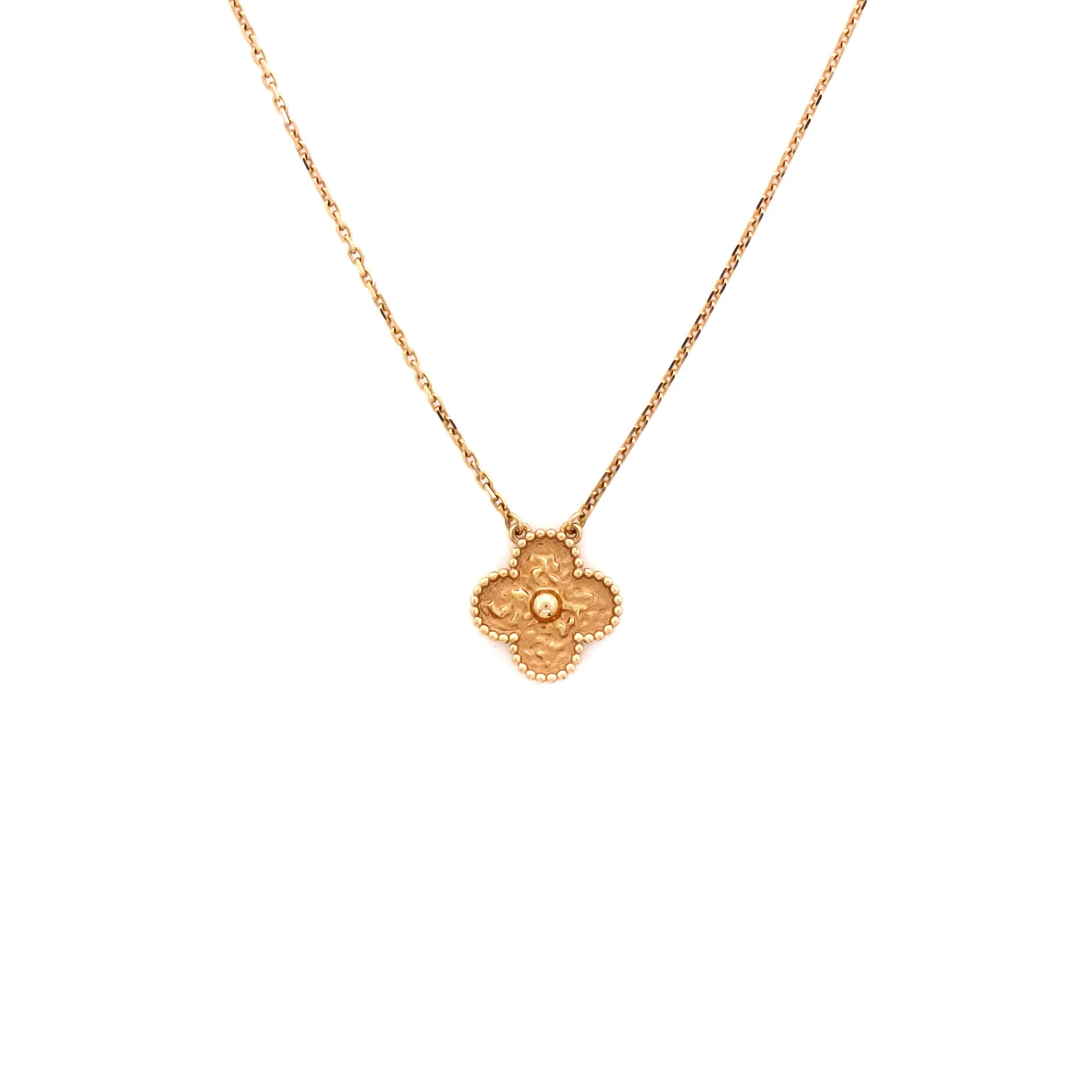 Vintage Alhambra Pendant Necklace 18K Rose Gold