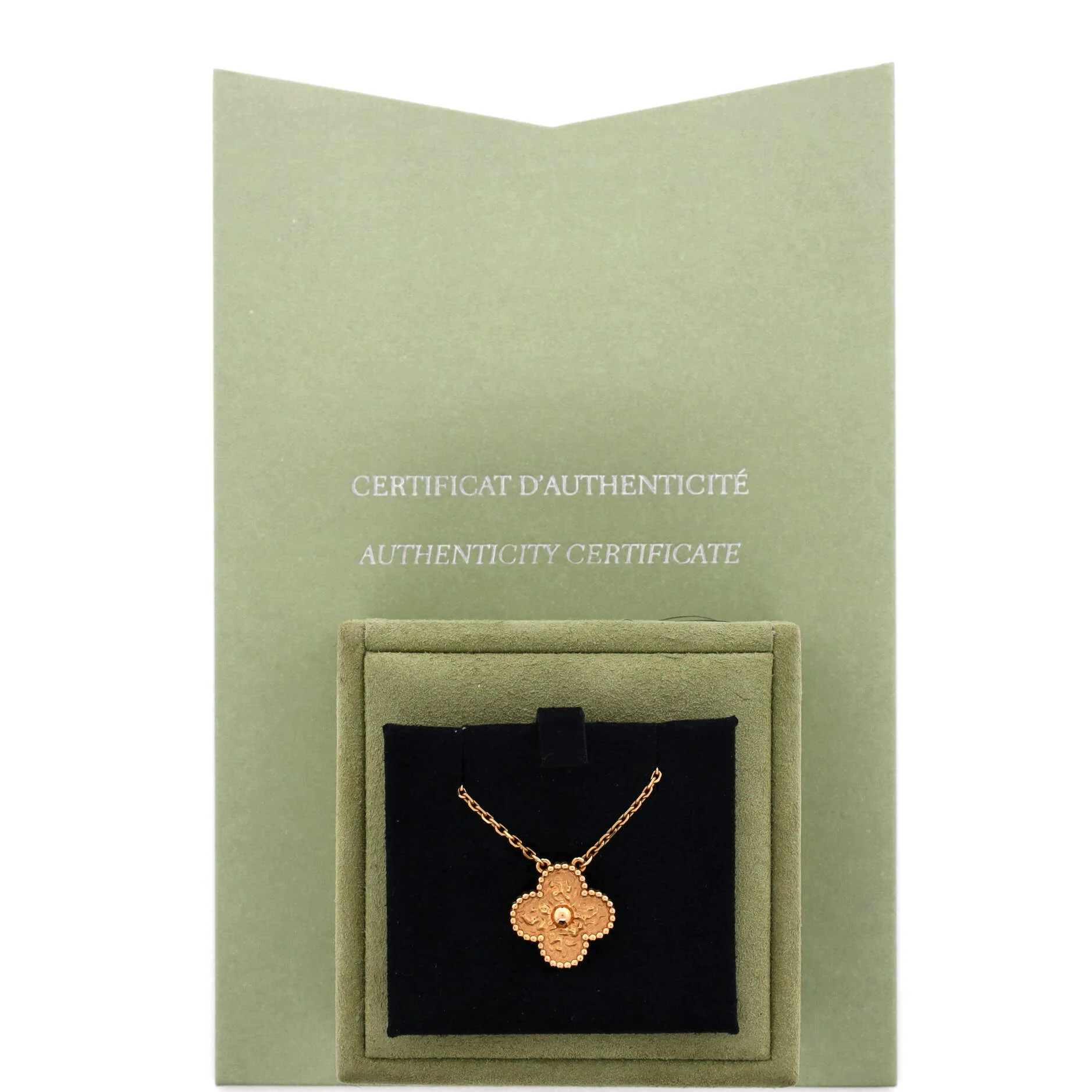 Vintage Alhambra Pendant Necklace 18K Rose Gold - Image 2