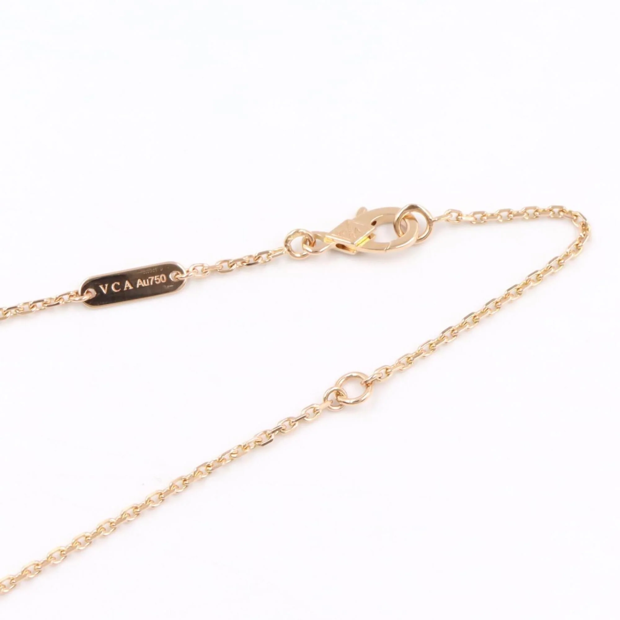 Vintage Alhambra Pendant Necklace 18K Rose Gold and Onyx - Image 4