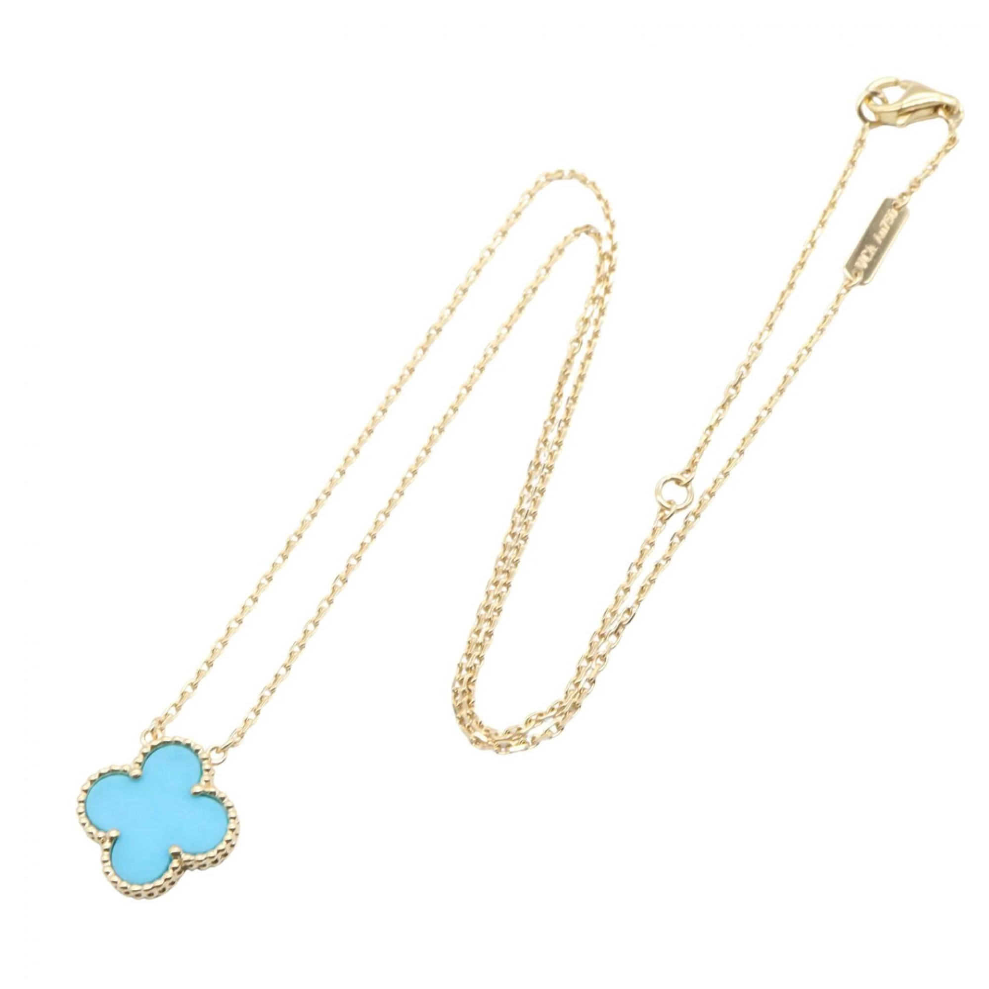 Vintage Alhambra Pendant Necklace 18K Yellow Gold - Image 2