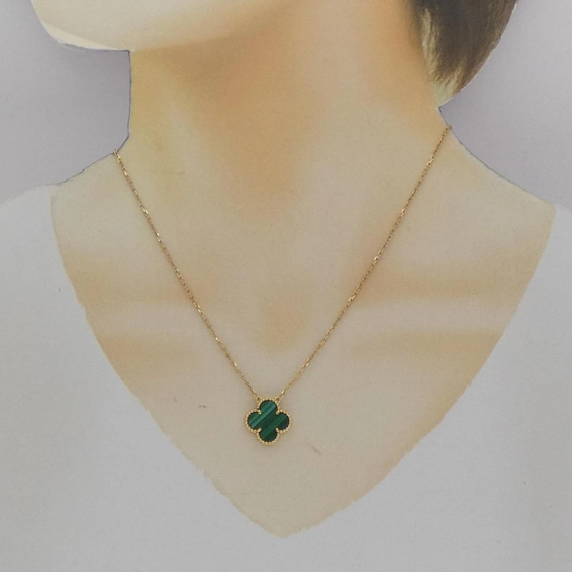 Vintage Alhambra Pendant Necklace 18K Yellow Gold - Image 5