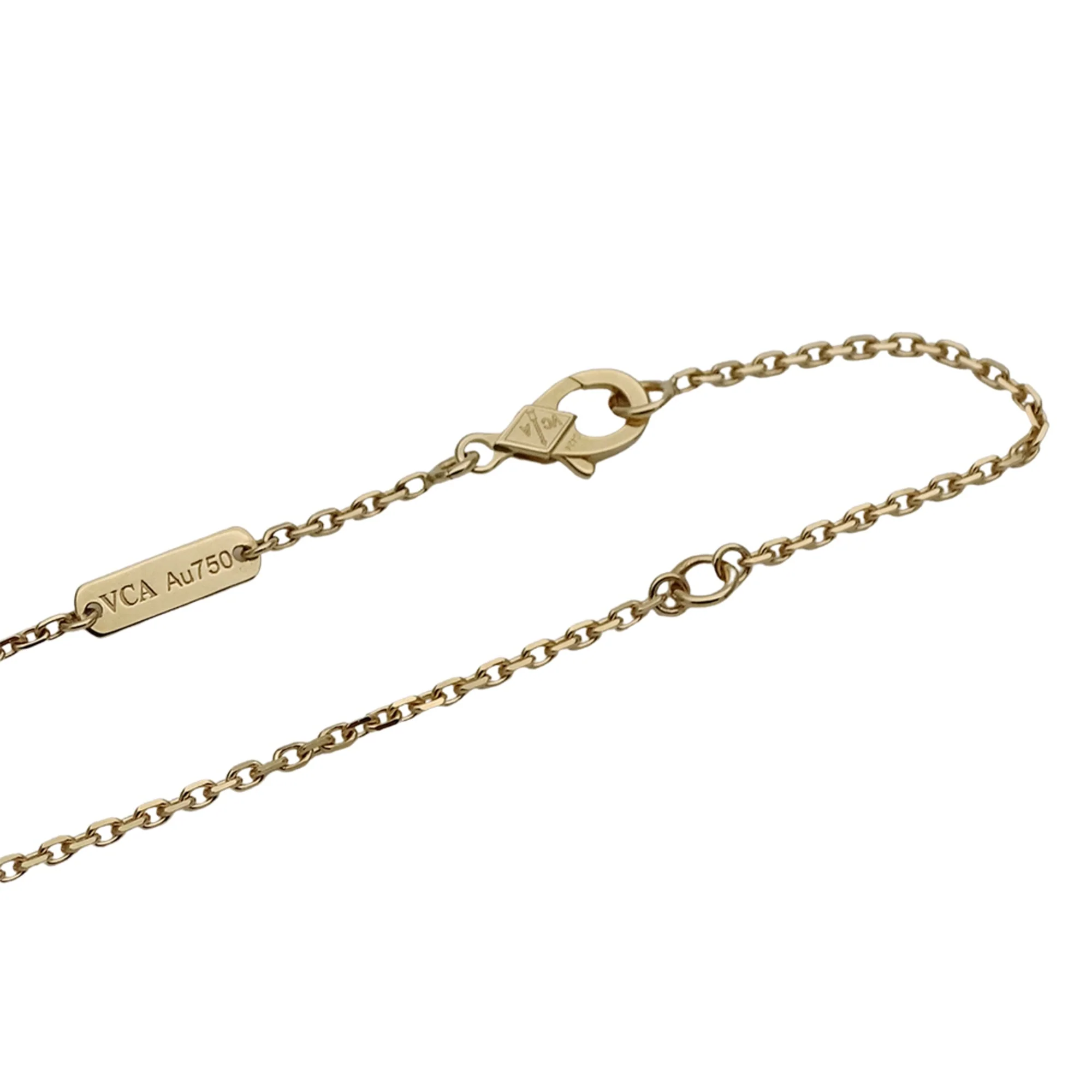 Vintage Alhambra Pendant Necklace 18K Yellow Gold - Image 5