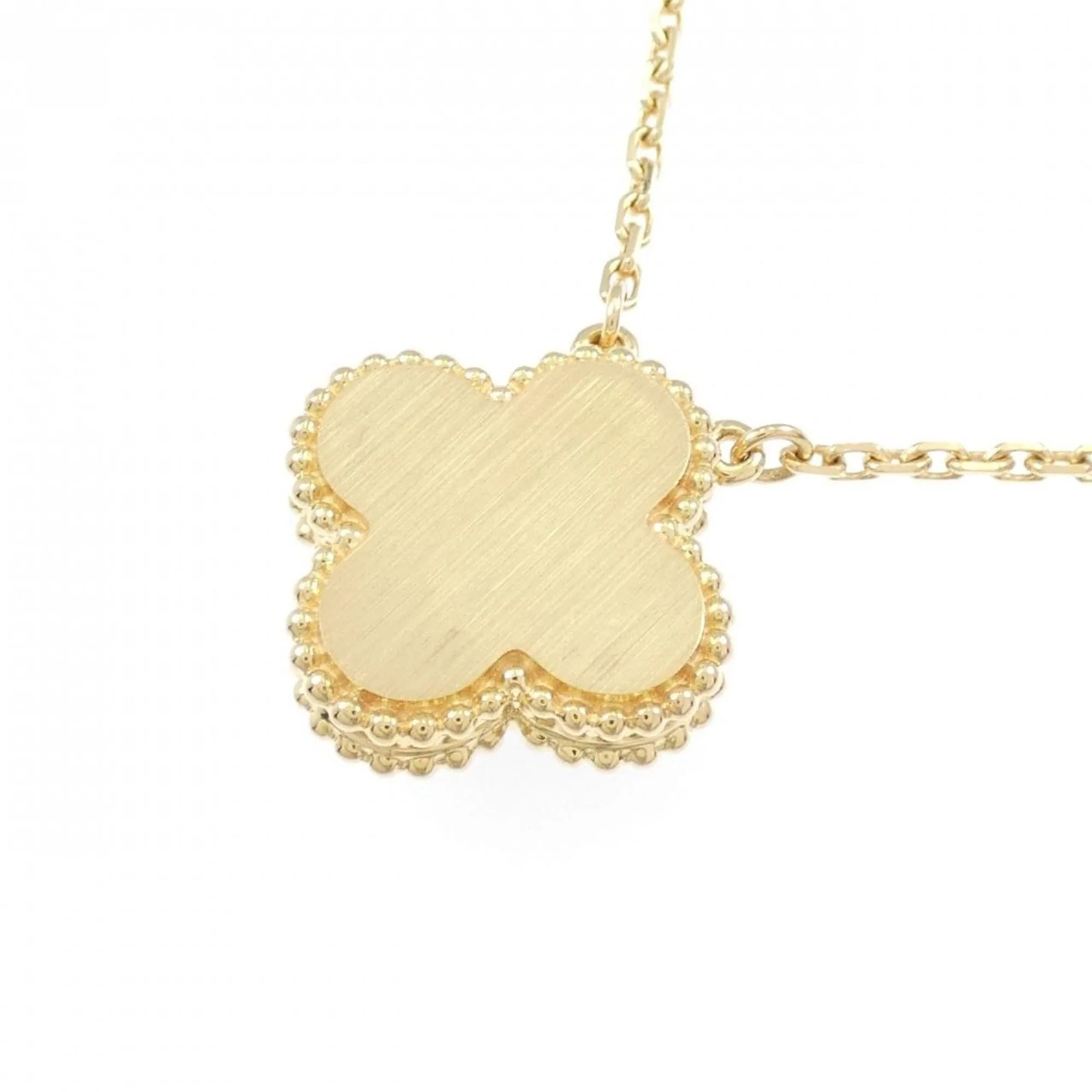 Vintage Alhambra Pendant Necklace 18K Yellow Gold - Image 4
