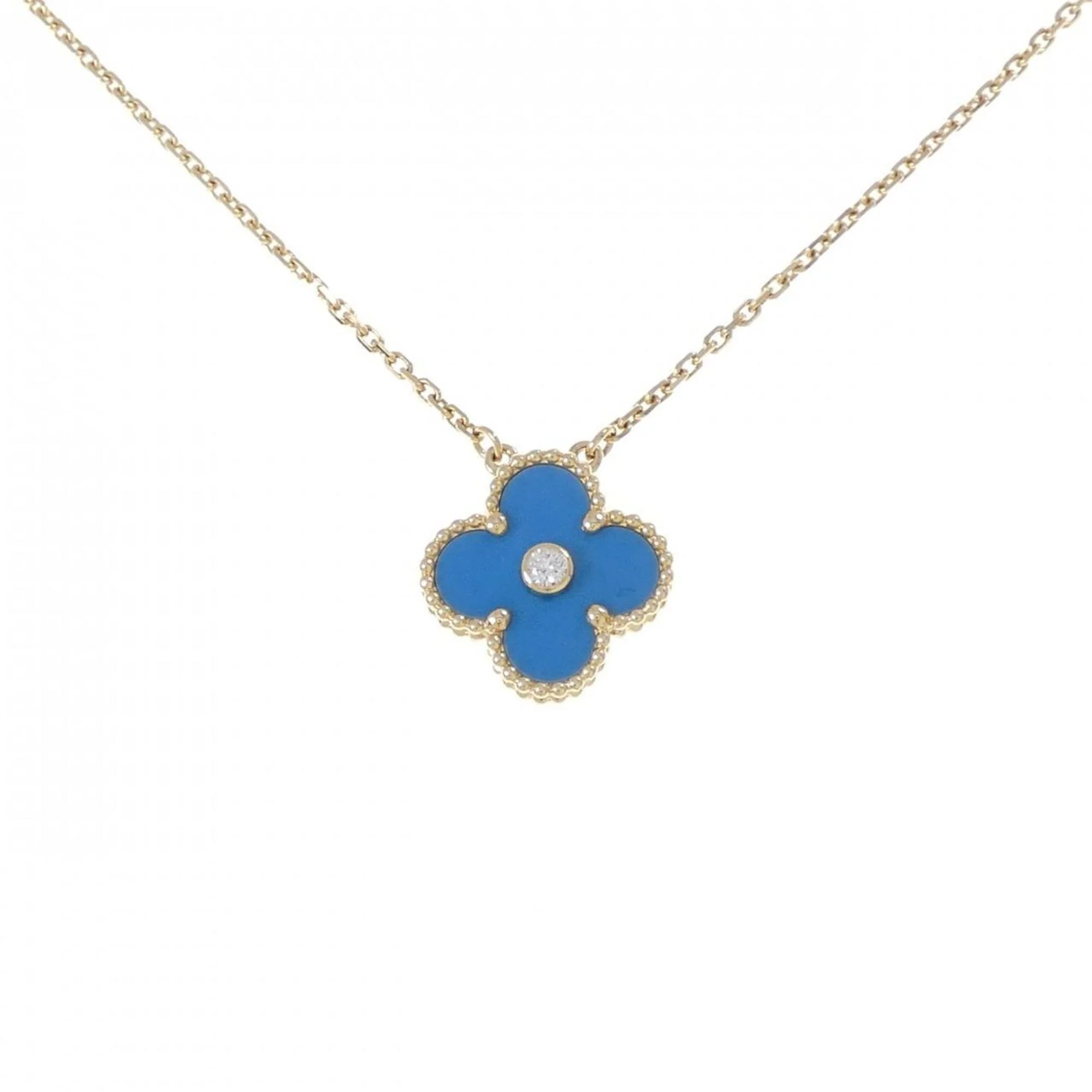 Vintage Alhambra Pendant Necklace 18K Yellow Gold