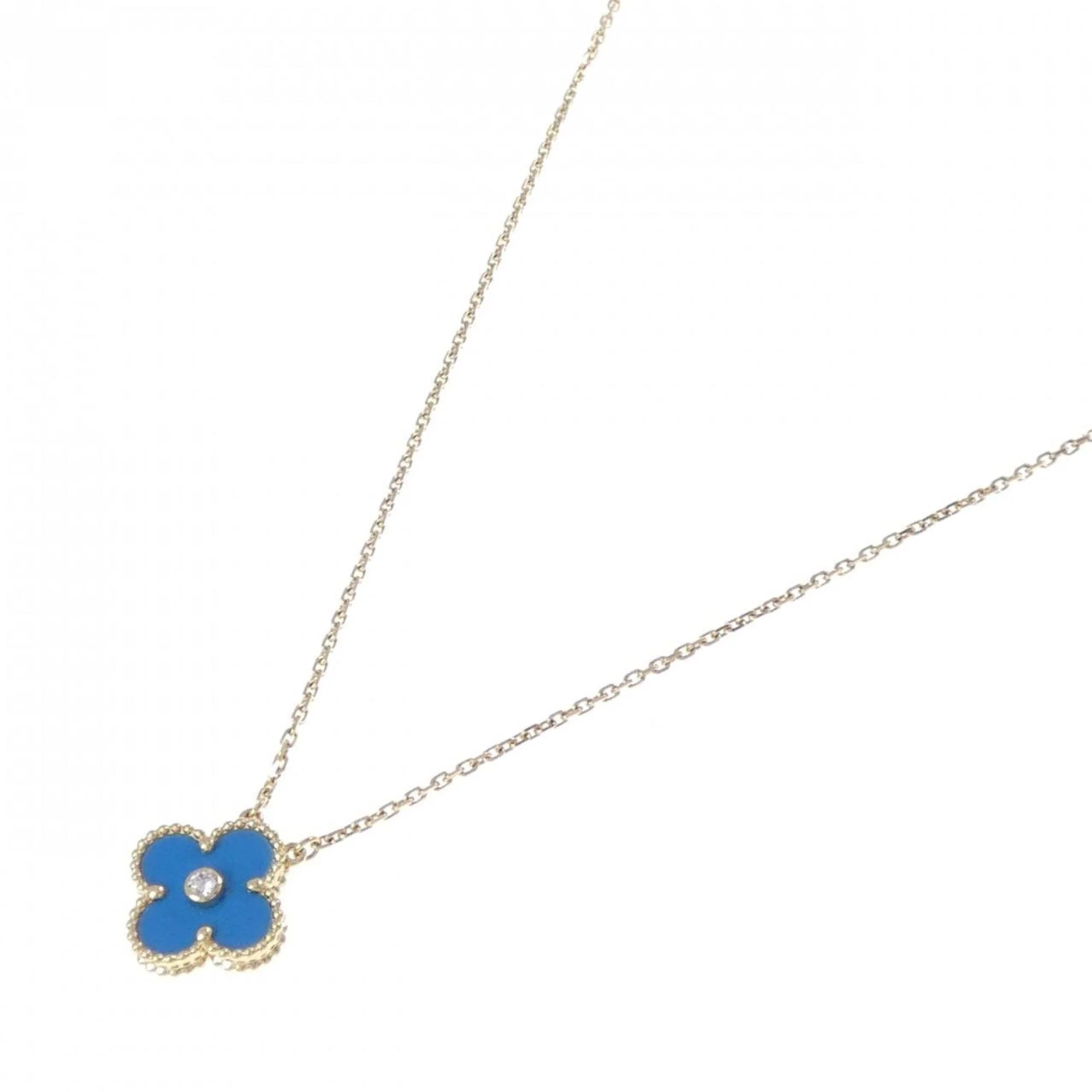 Vintage Alhambra Pendant Necklace 18K Yellow Gold - Image 2