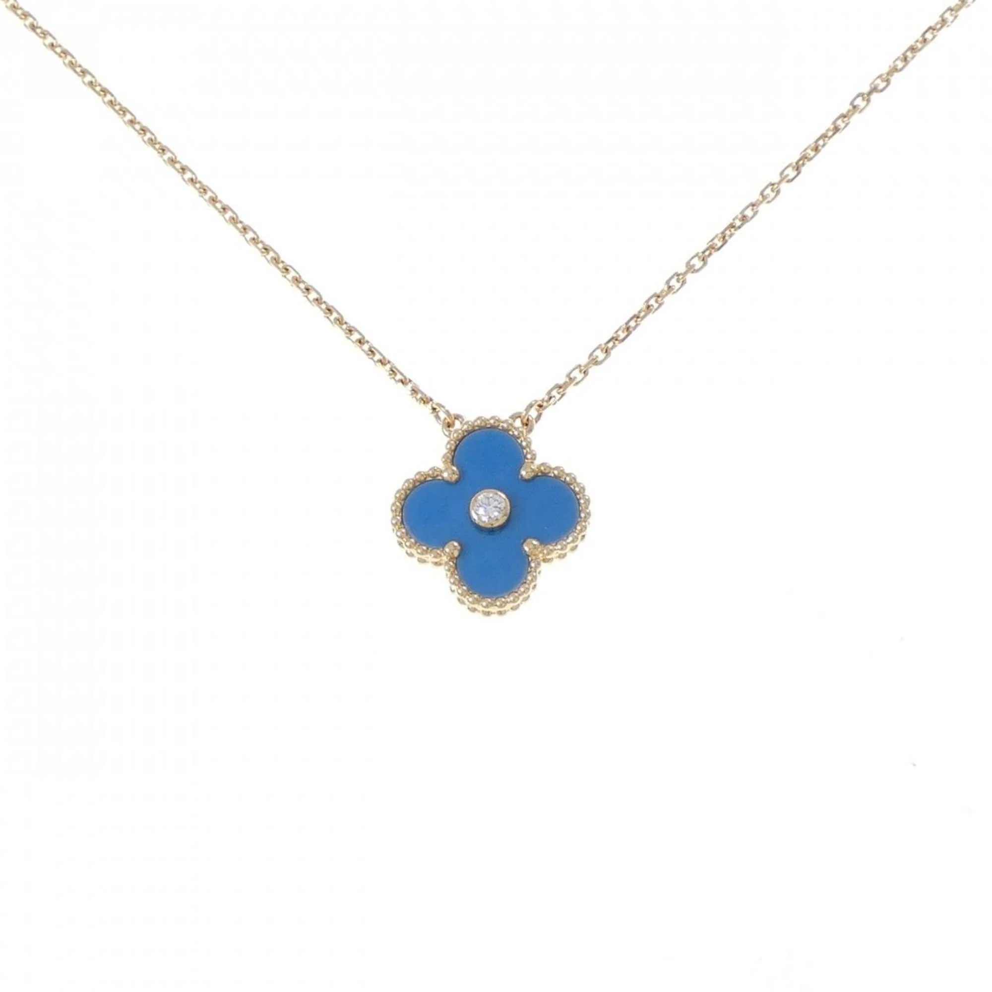 Vintage Alhambra Pendant Necklace 18K Yellow Gold