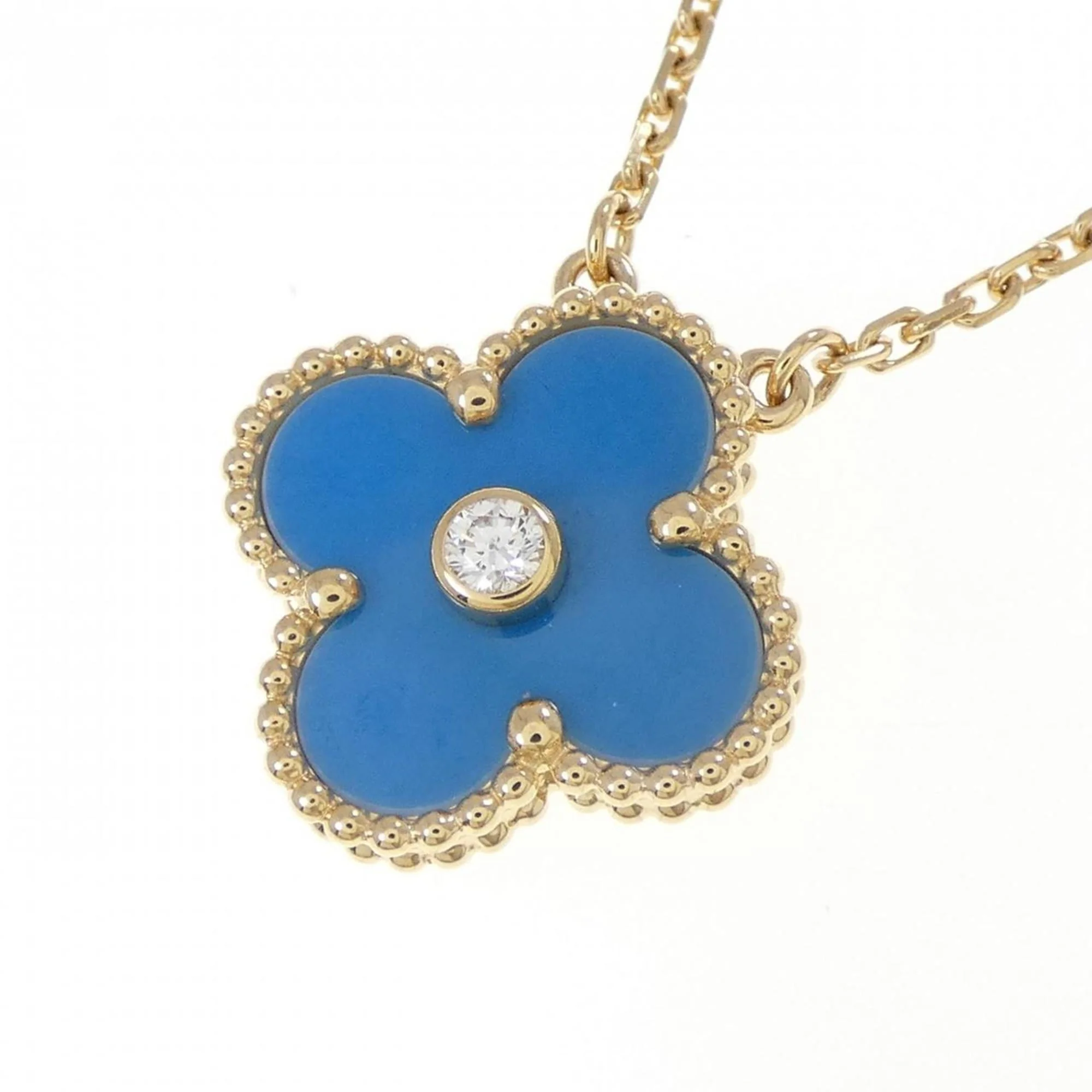 Vintage Alhambra Pendant Necklace 18K Yellow Gold - Image 3