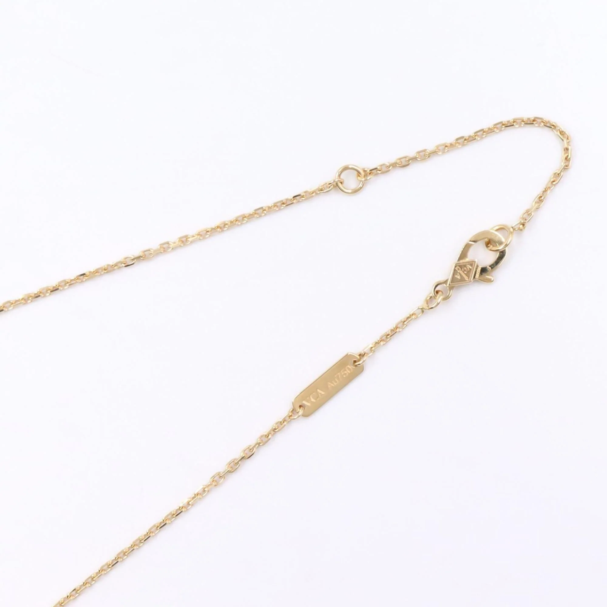 Vintage Alhambra Pendant Necklace 18K Yellow Gold and Mother of Pearl - Image 4