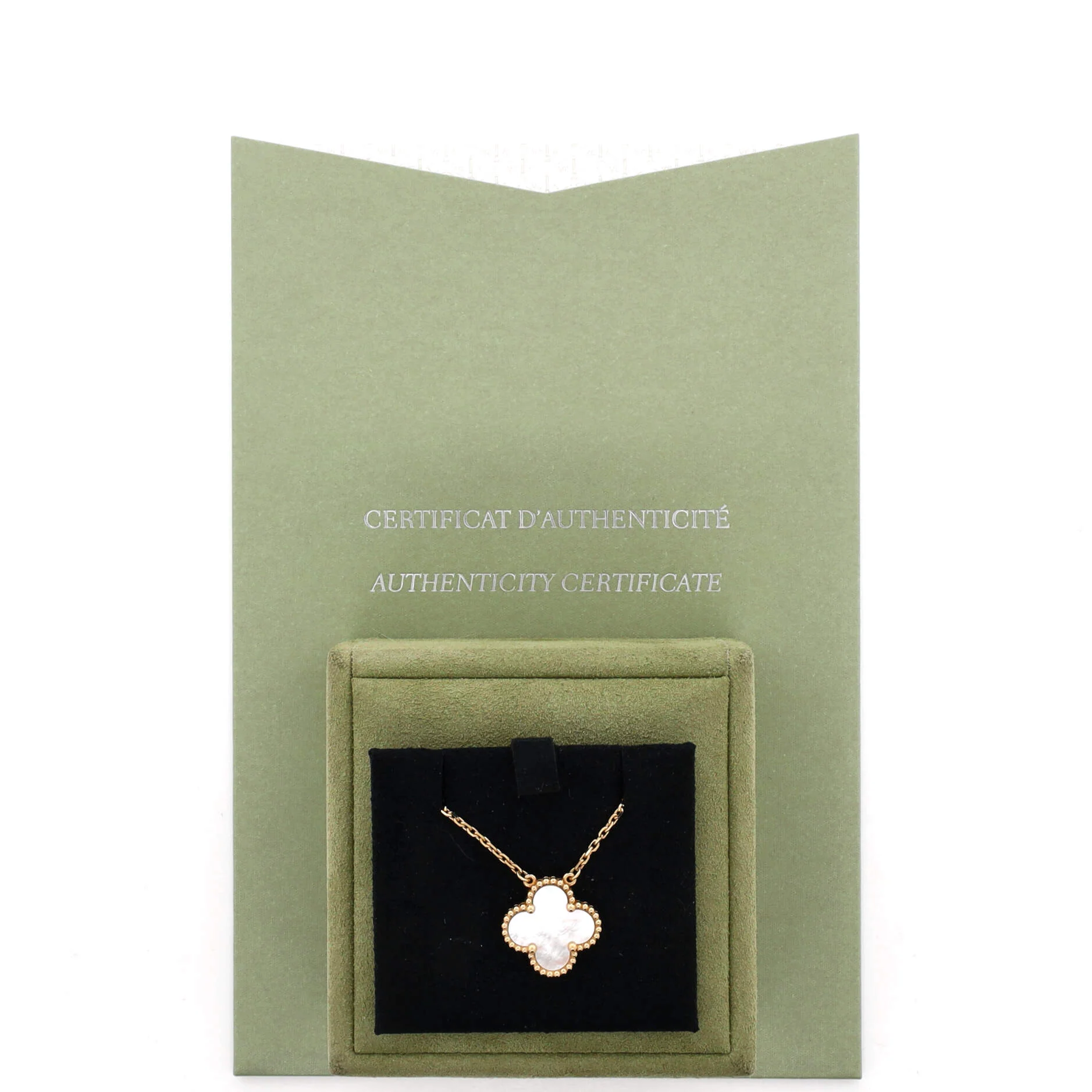 Vintage Alhambra Pendant Necklace 18K Yellow Gold and Mother of Pearl - Image 2