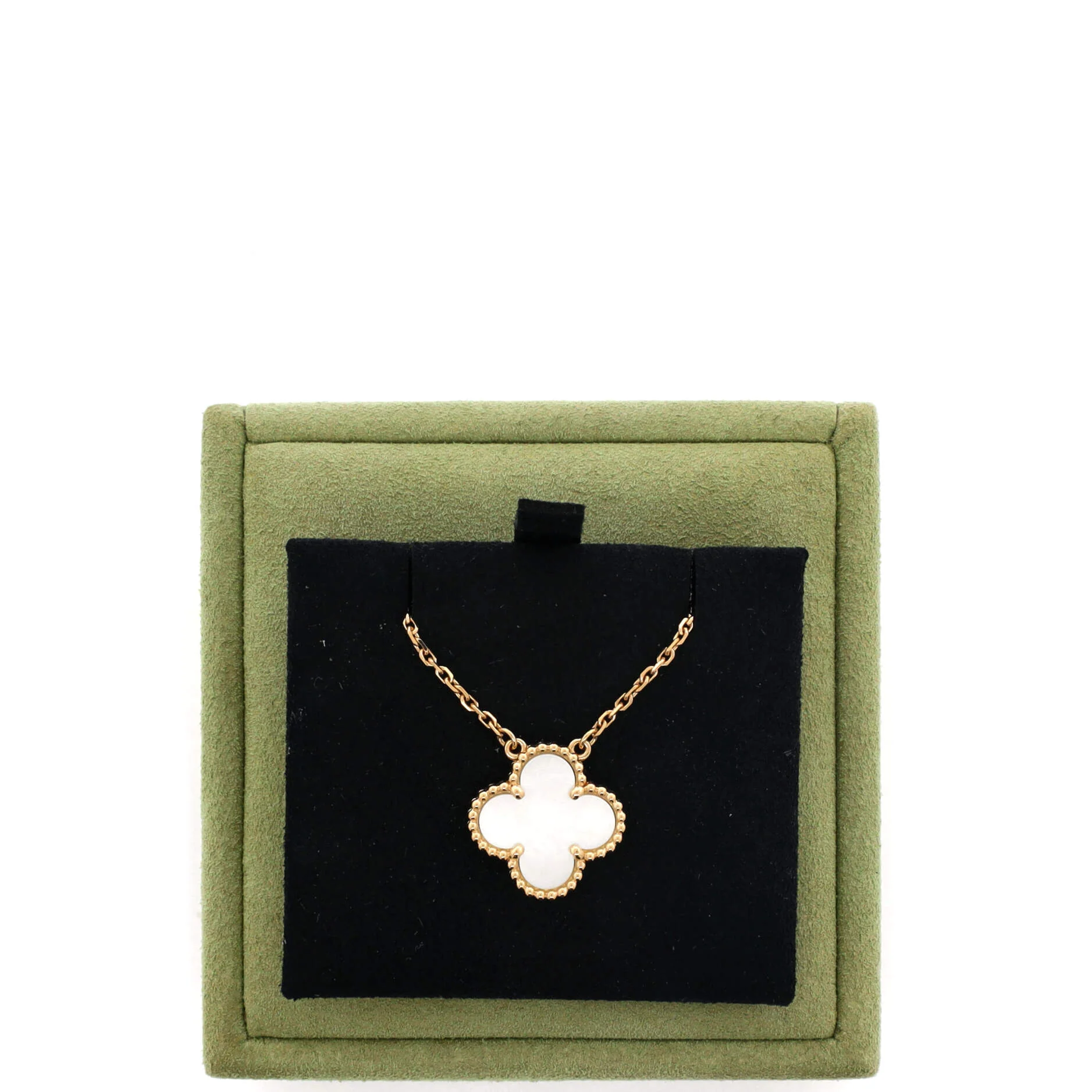 Vintage Alhambra Pendant Necklace 18K Yellow Gold and Mother of Pearl - Image 2