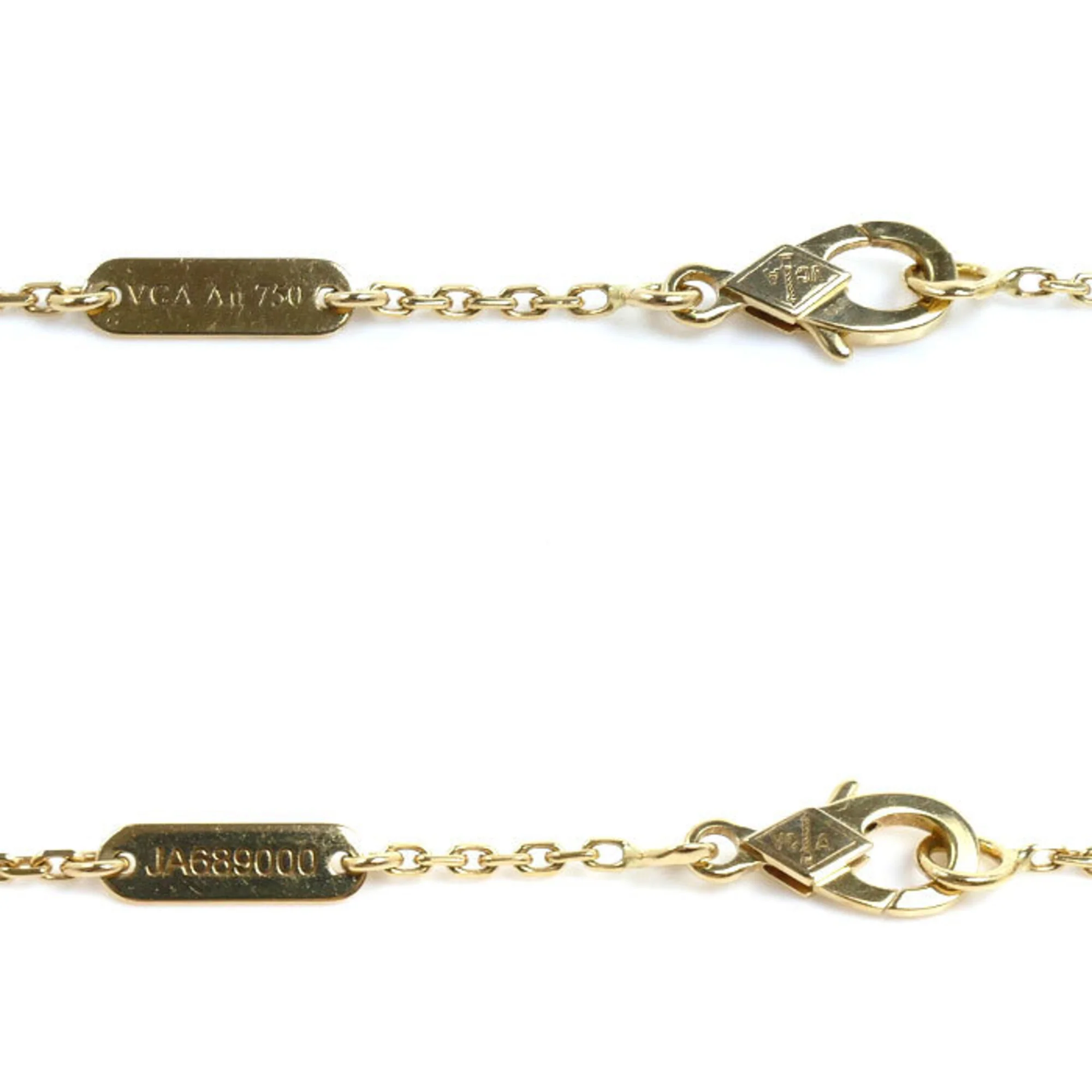 Vintage Alhambra Pendant Necklace 18K Yellow Gold and Onyx - Image 4
