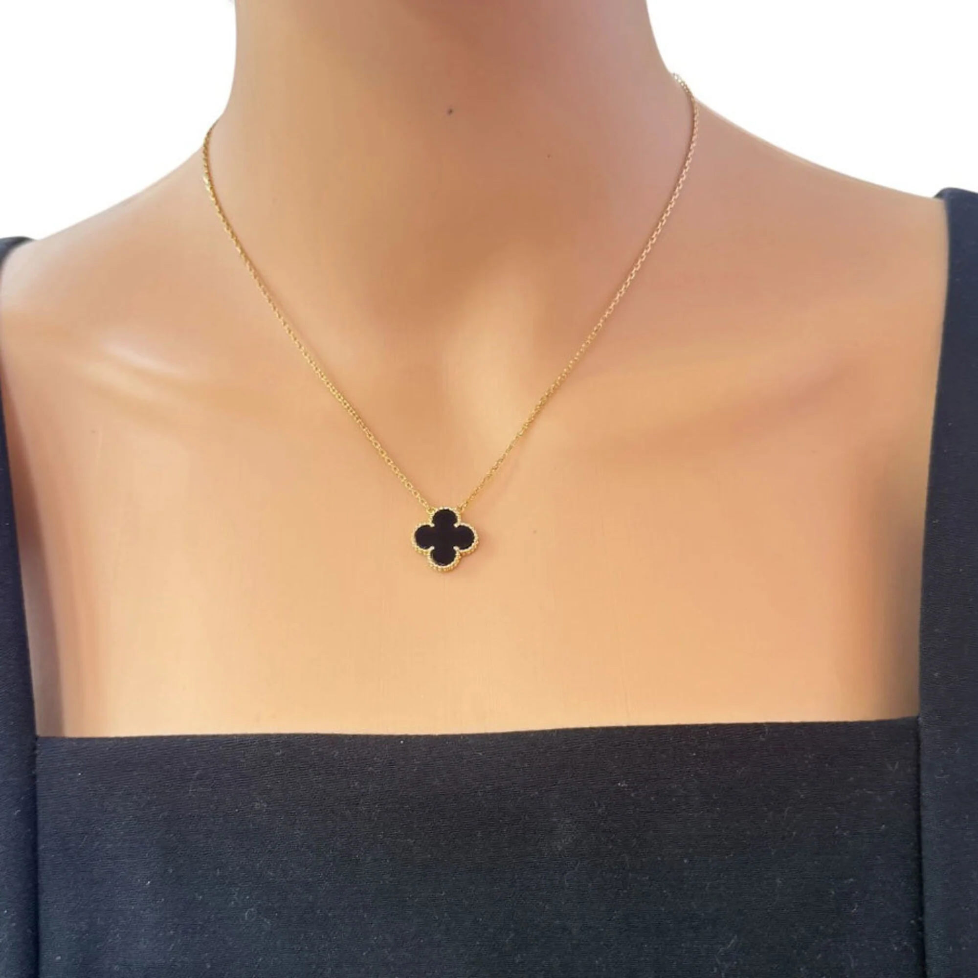Vintage Enhambra Pendant Necklace 18K Yellow Gold - Image 2