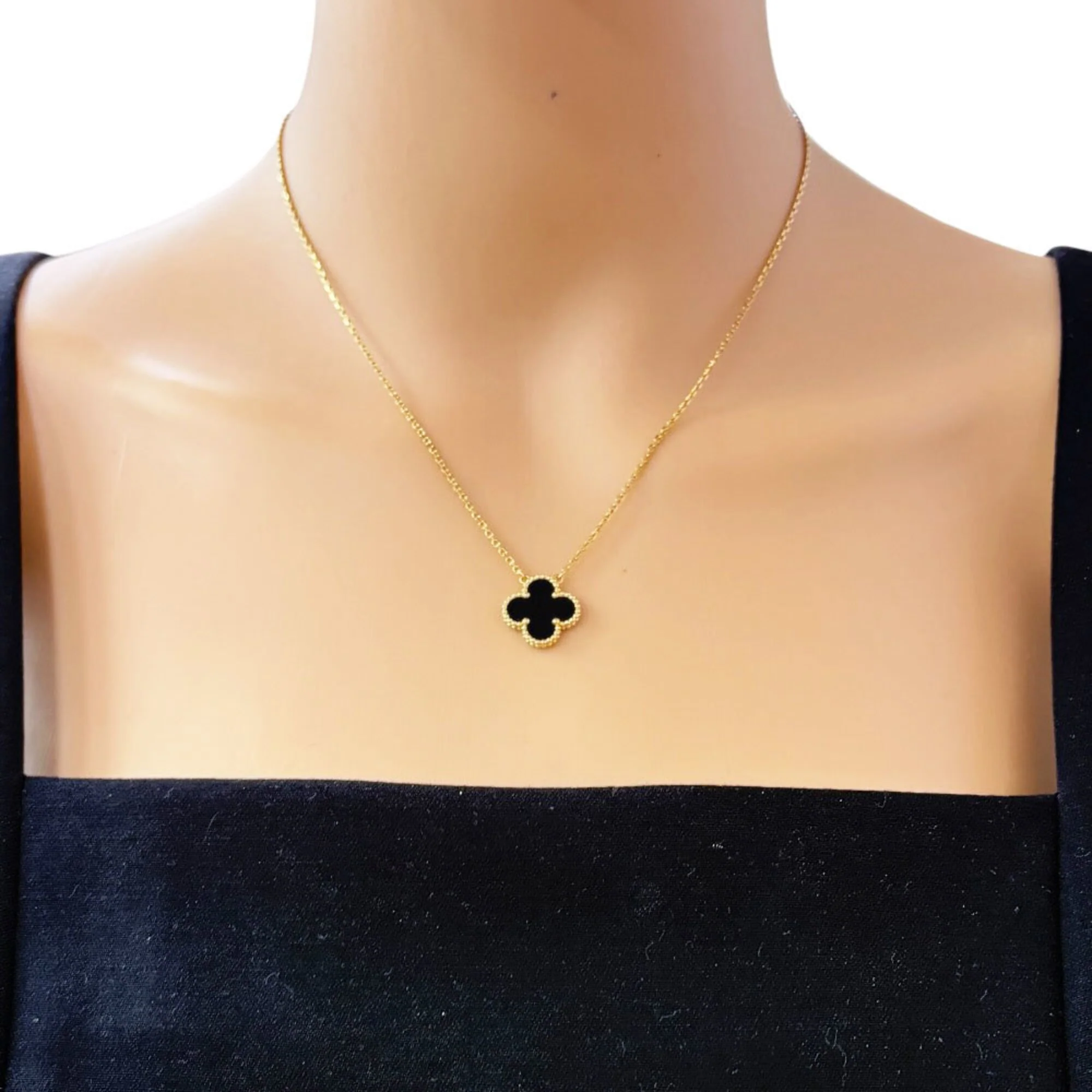 Vintage Enhambra Pendant Necklace 18K Yellow Gold - Image 2