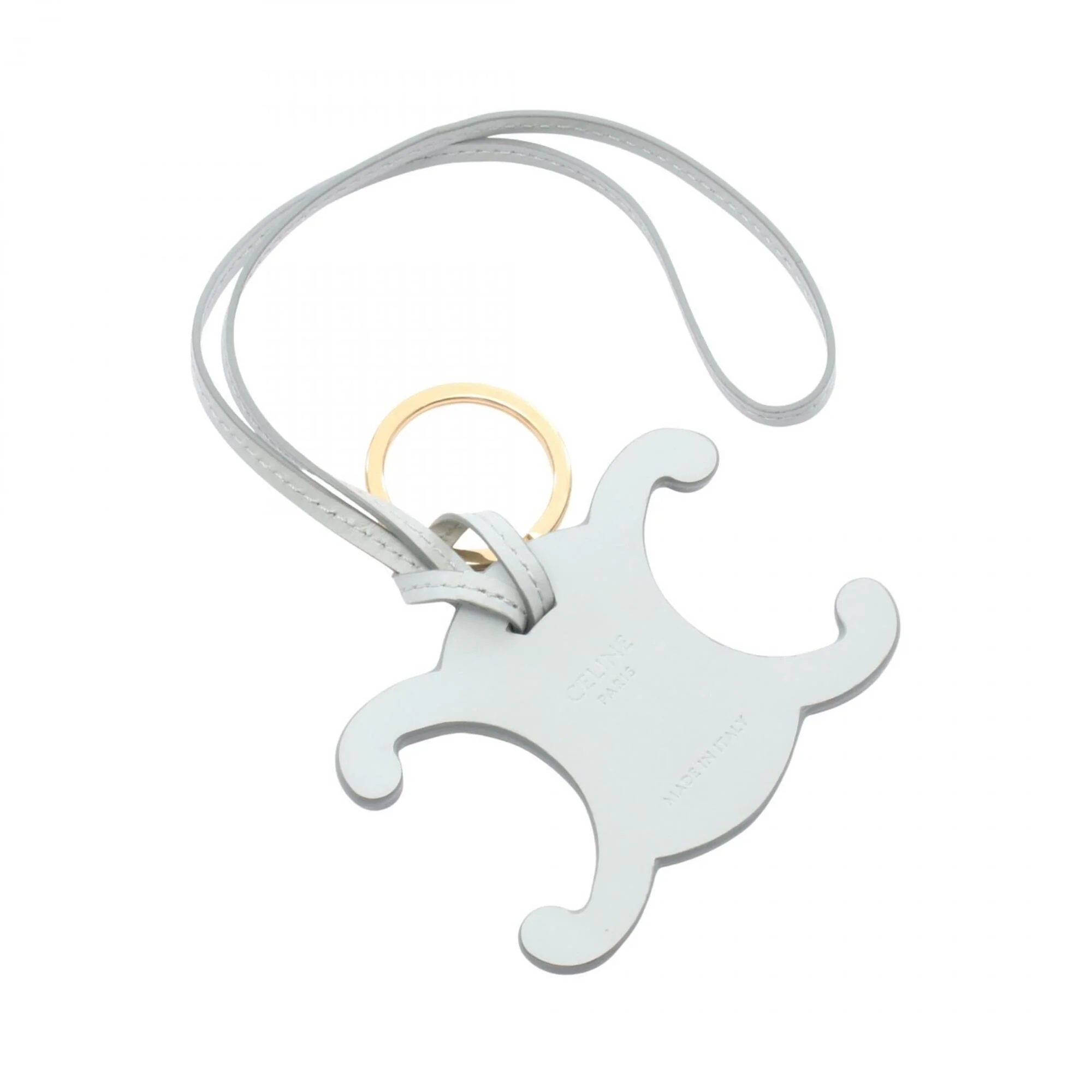 Triomphe Charm Leather Blue Handbag Charm - Image 2