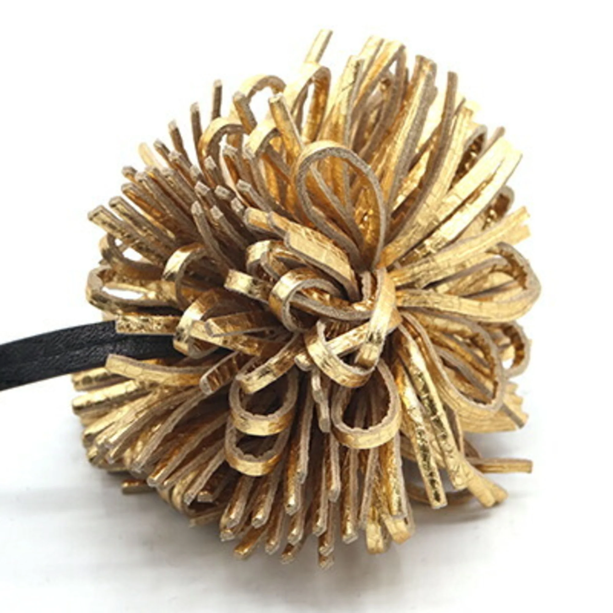 Charm Leather and Metal Black and Gold Handbag Charm - Image 5