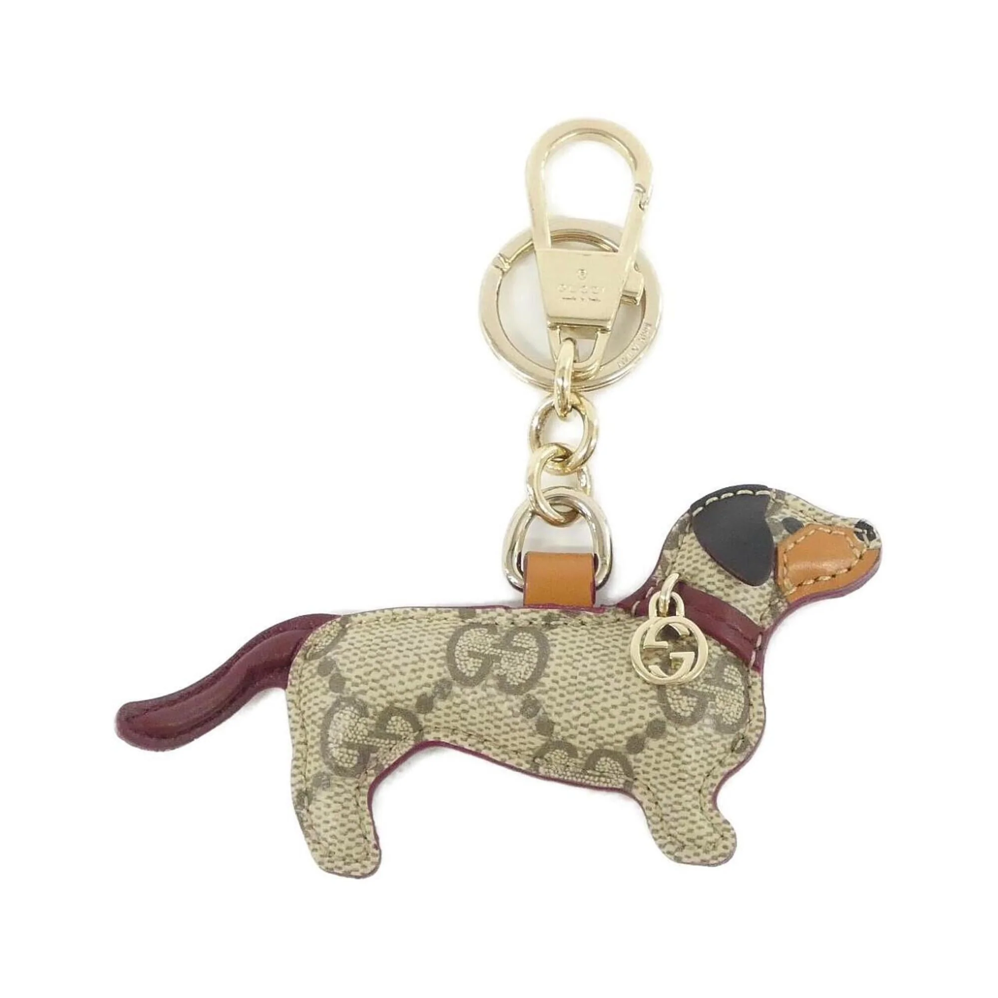 Charm Canvas and Leather Beige Dark Brown Handbag Charm