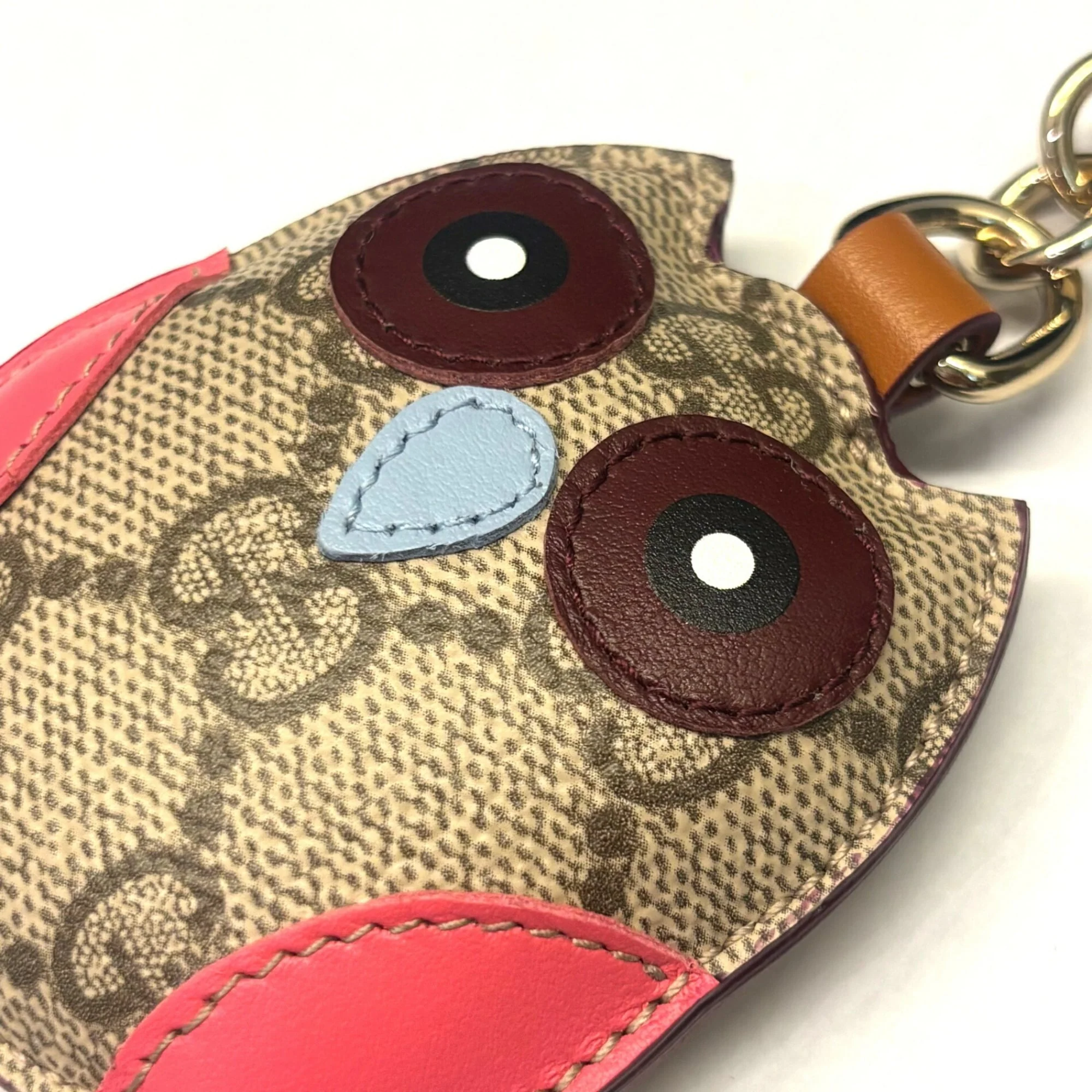 Owl Shape Charm Beige PVC Handbag Charm - Image 3