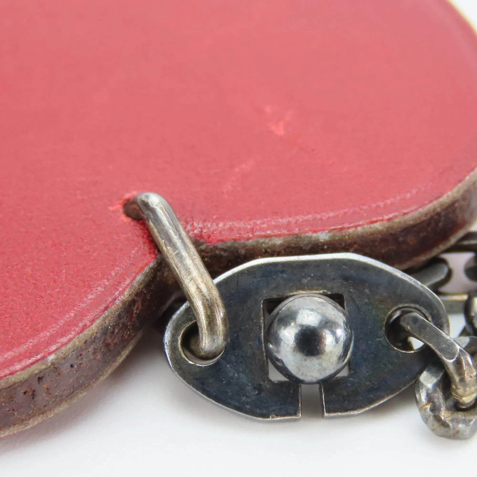 Apple Charm Leather and Sterling Silver Red Handbag Charm - Image 4