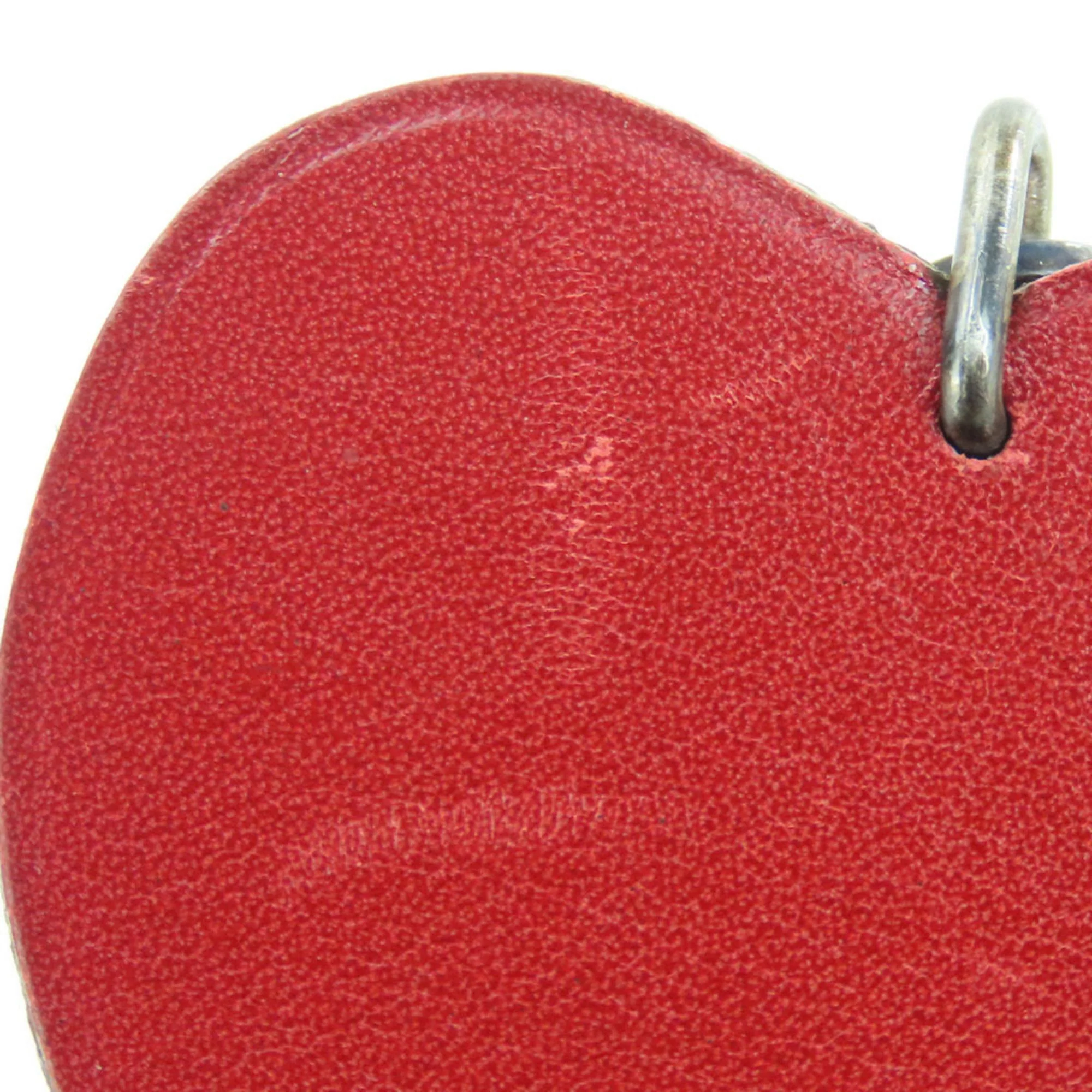 Apple Charm Leather and Sterling Silver Red Handbag Charm - Image 5