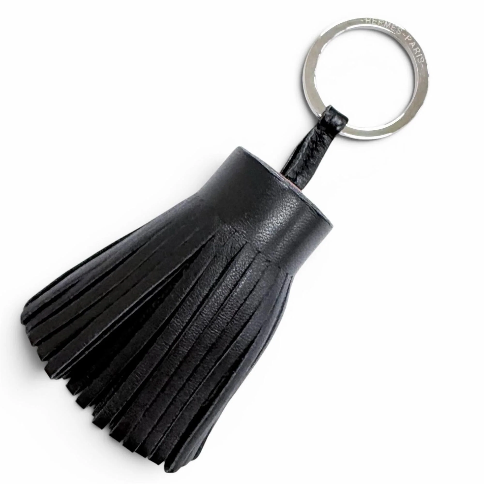 Bag Charm Agneau Milo Black and Rouge H Silver Hardware Handbag Charm