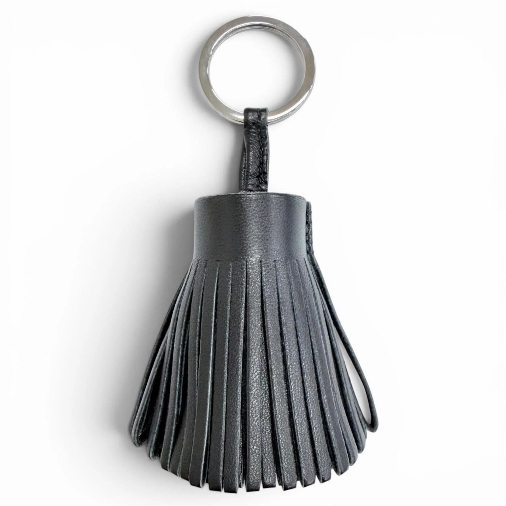 Bag Charm Agneau Milo Black and Rouge H Silver Hardware Handbag Charm - Image 3