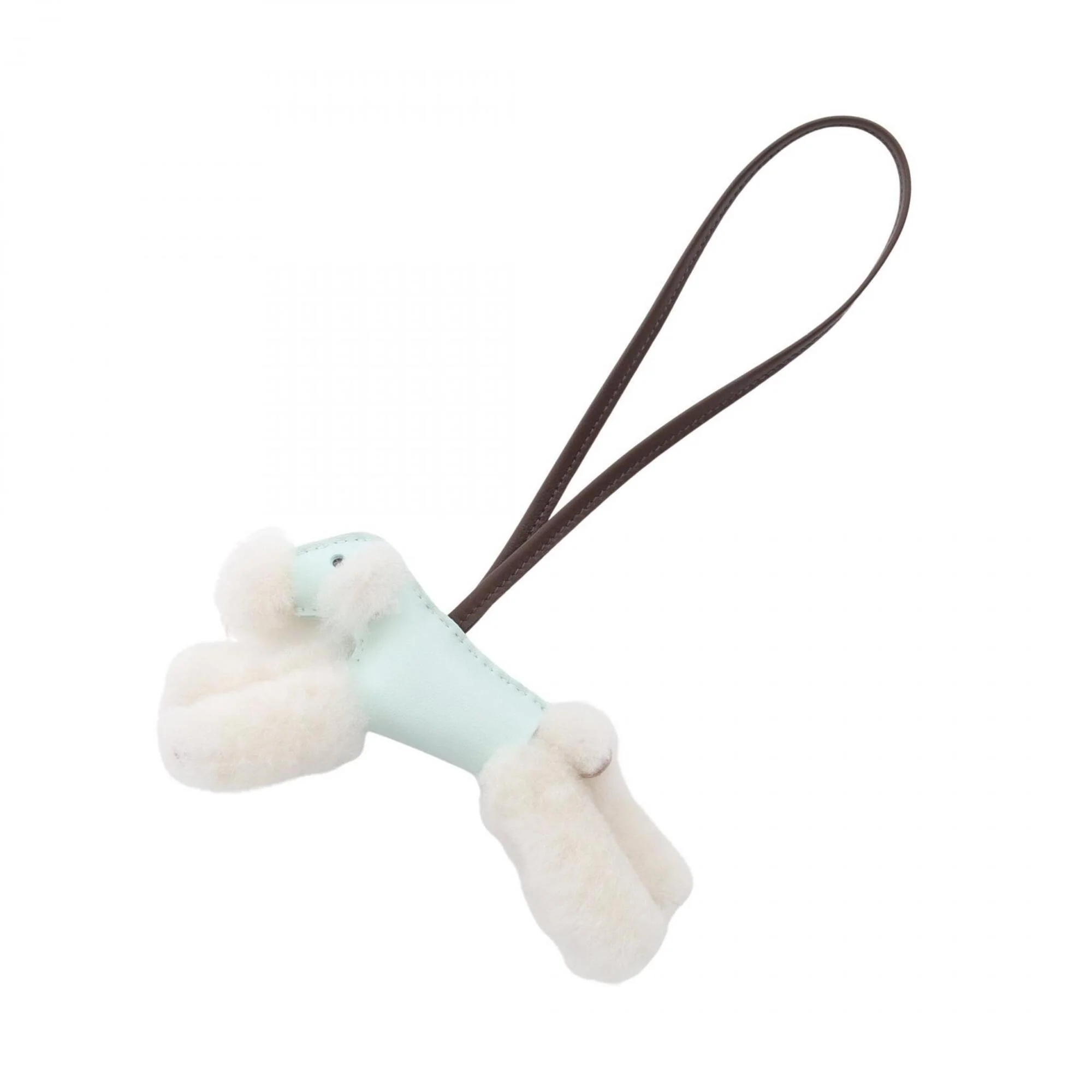 Buddy Charm Agneau Milo and Leather Brown Green White Handbag Charm