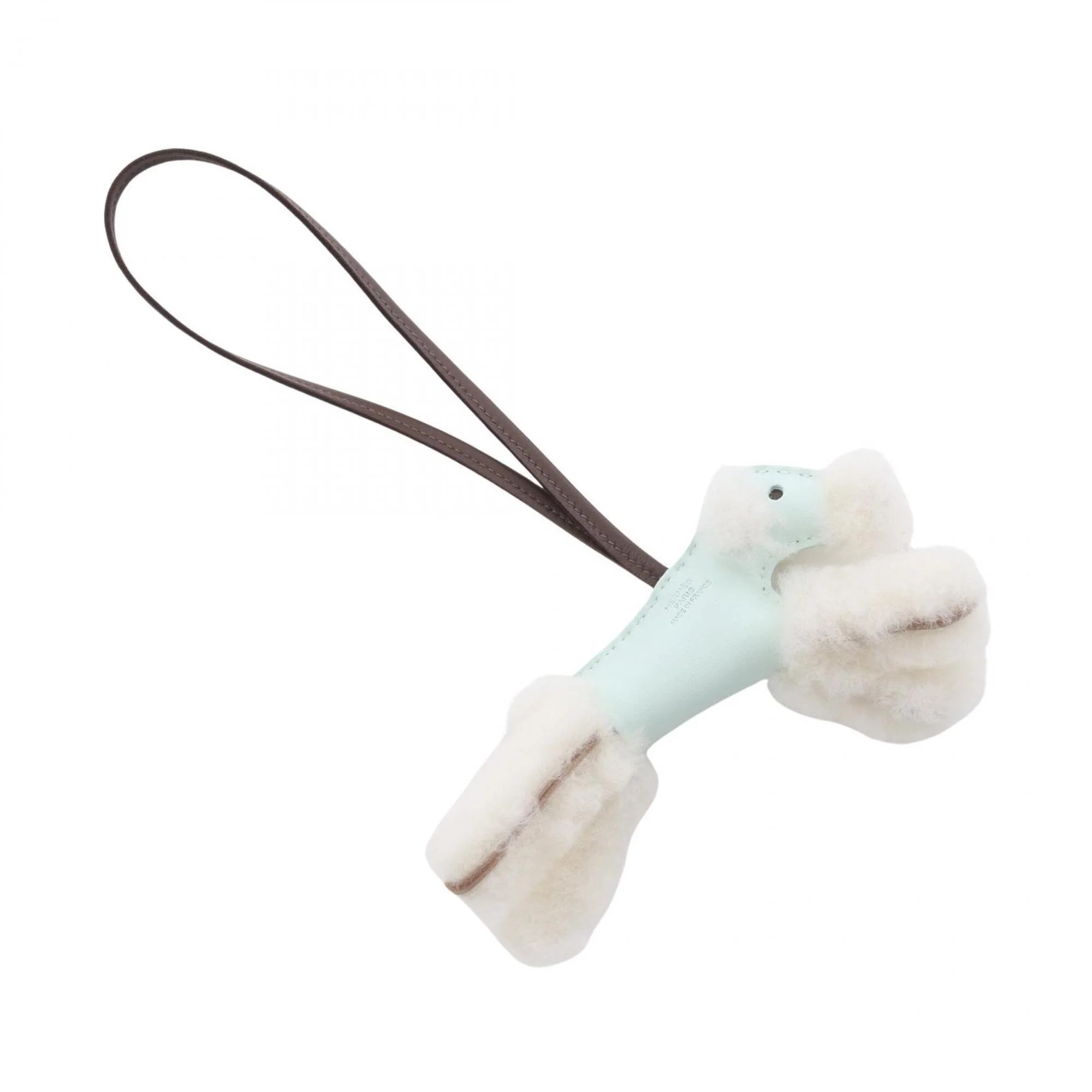 Buddy Charm Agneau Milo and Leather Brown Green White Handbag Charm - Image 2